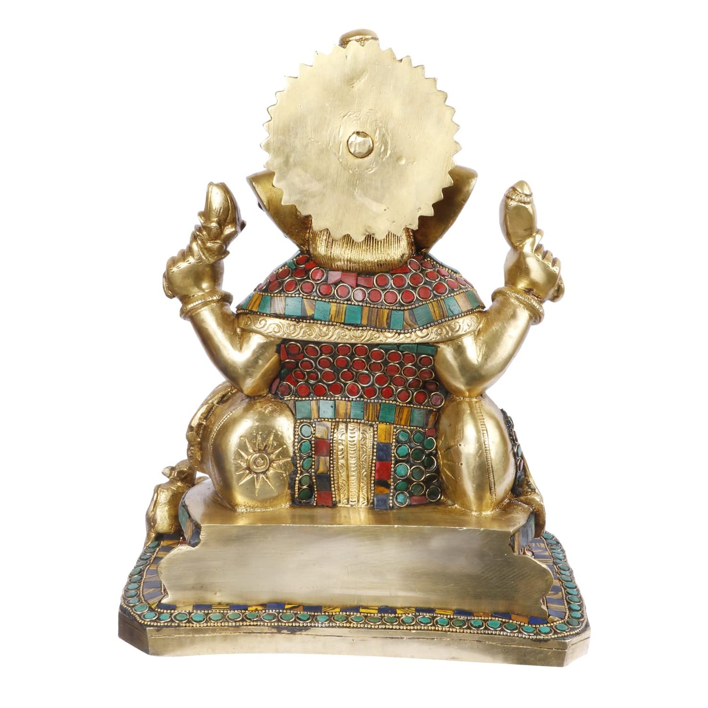 Brass Ganesha Idol for Home Decoration Ganpati Statue Murti for Gift Height 12 Inch Weight 8.9 Kg Color Multicolor - SvarupArt