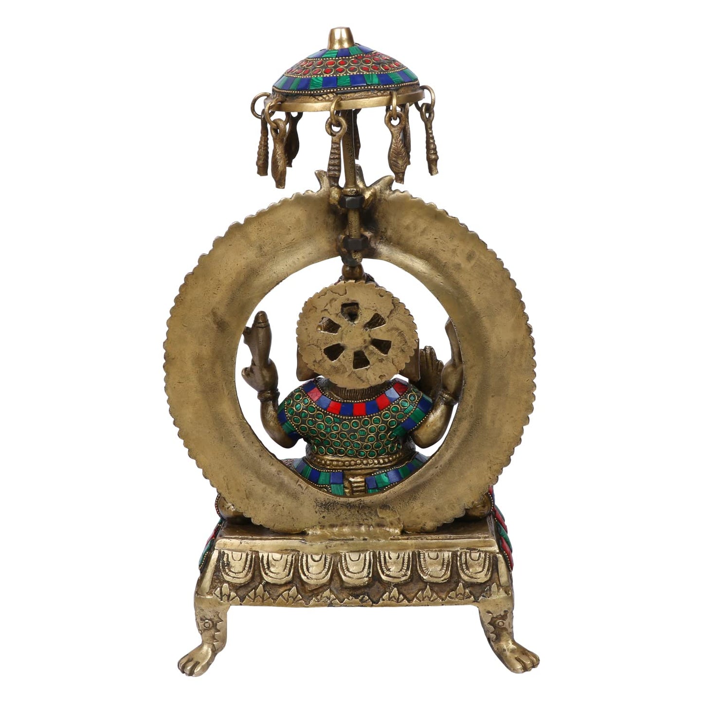 Brass Ganesha Idol for Home Decoration Ganpati Statue Murti for Gift Height 17 Inch Weight 9.5 Kg Color Multicolor - SvarupArt