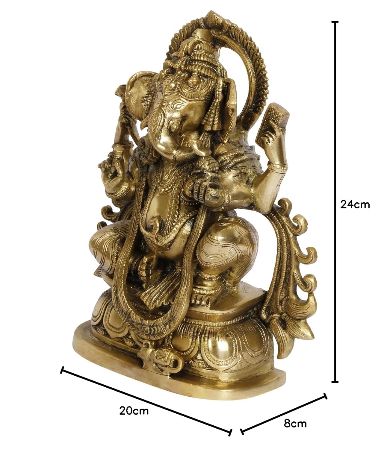 Brass Ganesh Bhagwan Idol Ganesha Statue Ganpati Murti for Home Entrance Decor Diwali Gift Ganesha with Large Ear - SvarupArt