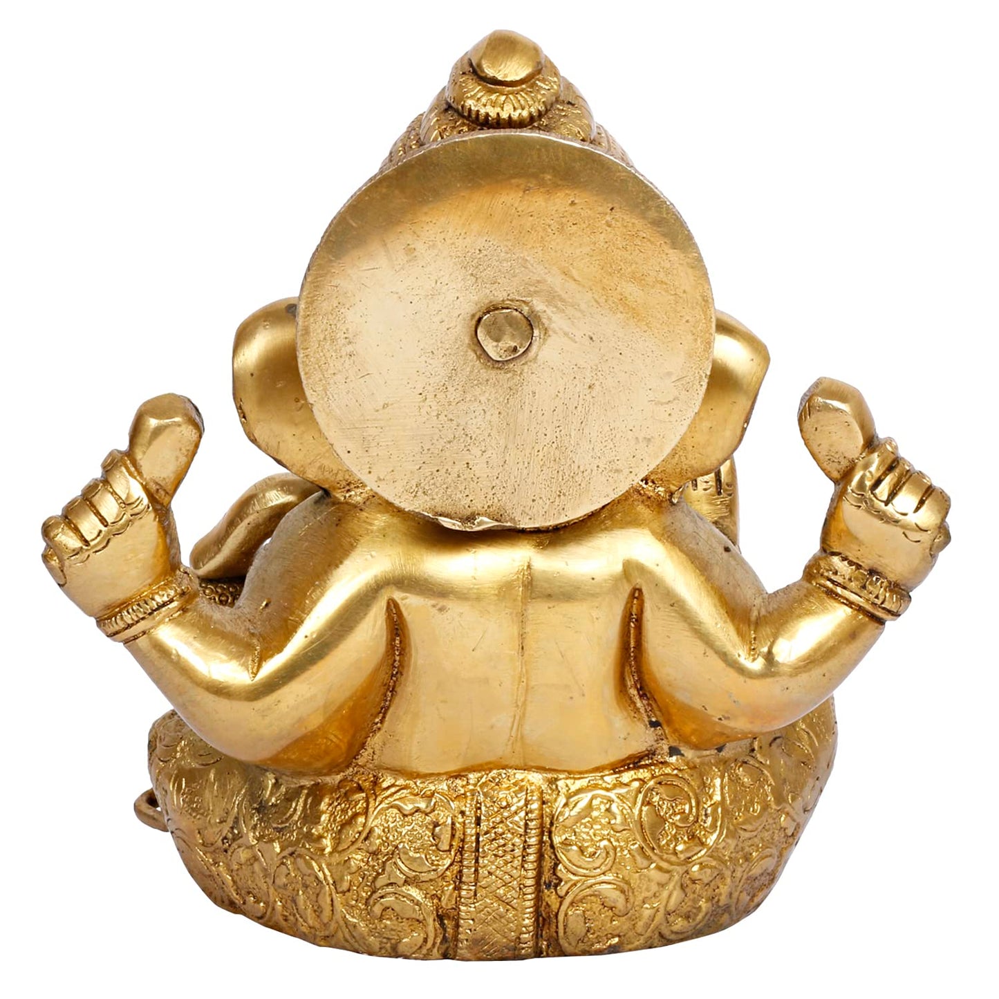 Brass Blessing Ganesha Idol Ganesh Statue Ganpati Murti for Puja Home Entrance Decor Diwali Gift 6.5 Inch - SvarupArt