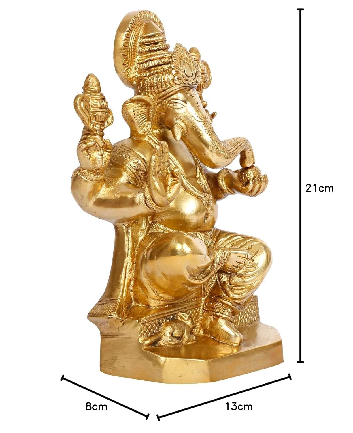 Brass Ganesh Bhagwan Idol Ganesha Statue Ganpati Murti for Home Entrance Decor Diwali Gift 8.25 Inch - SvarupArt