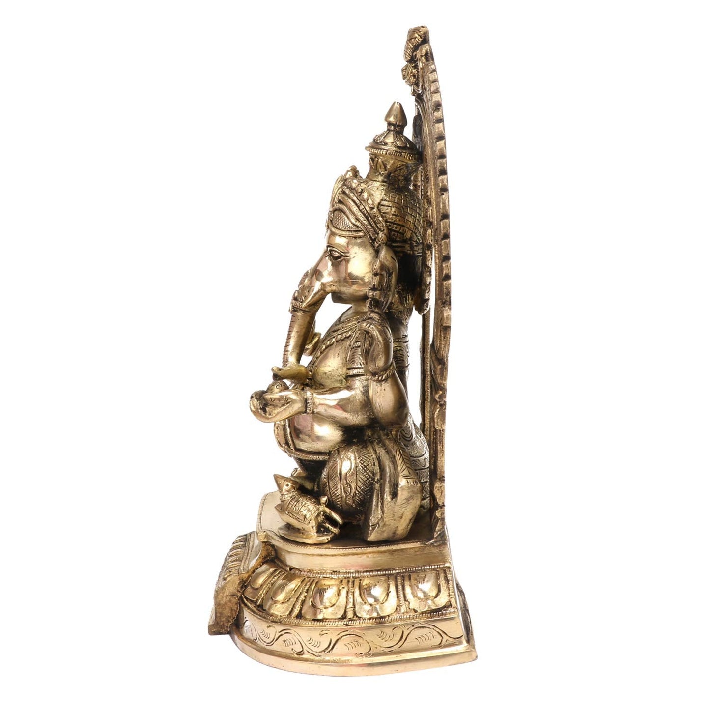 Big Brass Ganesha Elephant Murti God Ganesha Vinayak Ganpati Sitting Idol Bhagwan Entrance Home Décor 12 Inch - SvarupArt