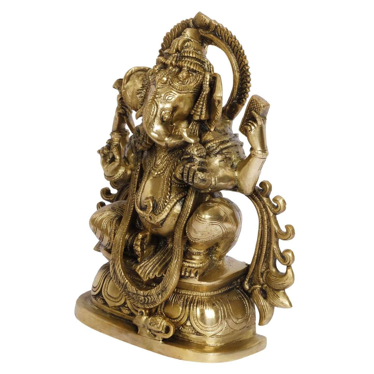 Brass Ganesh Bhagwan Idol Ganesha Statue Ganpati Murti for Home Entrance Decor Diwali Gift Ganesha with Large Ear - SvarupArt