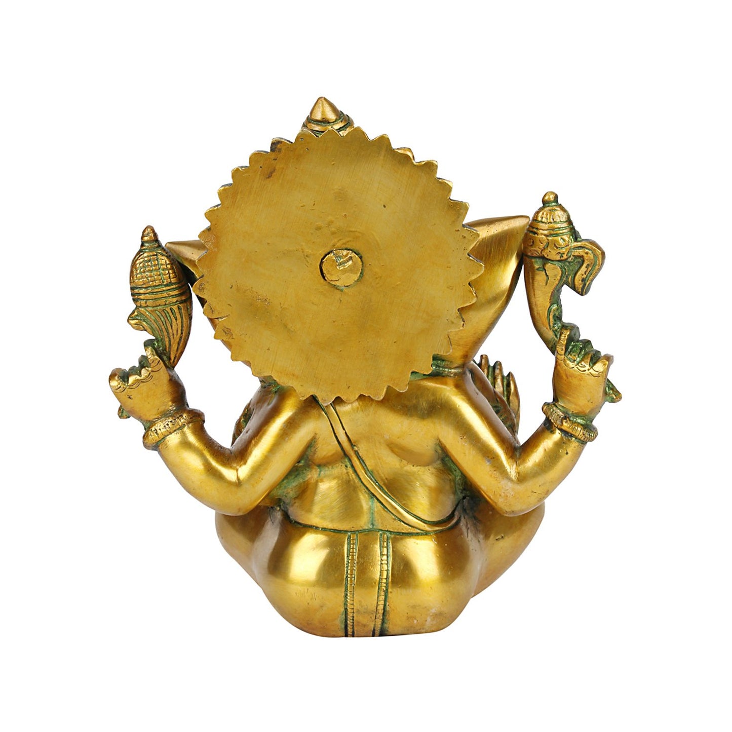 Brass Ganesha Murti Mangalkari Ganesh Idol Statue Figurine for Puja Decor Gift 8 Inch 3 Kg - SvarupArt