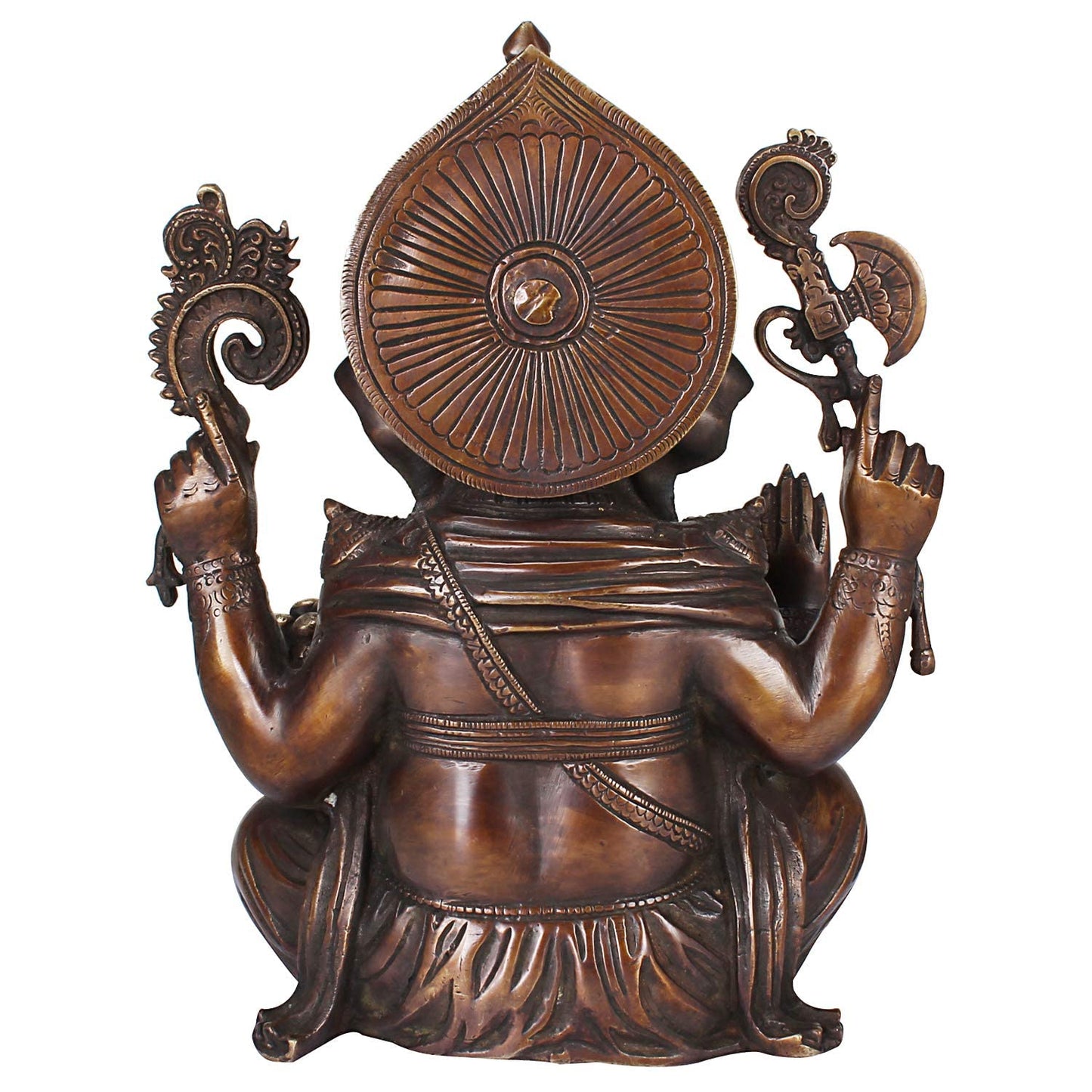 Brass Ganesha Idol for Home Decoration Ganpati Statue Ganesh Murti for Gift Height 9.5 Inch Color Bronze - SvarupArt