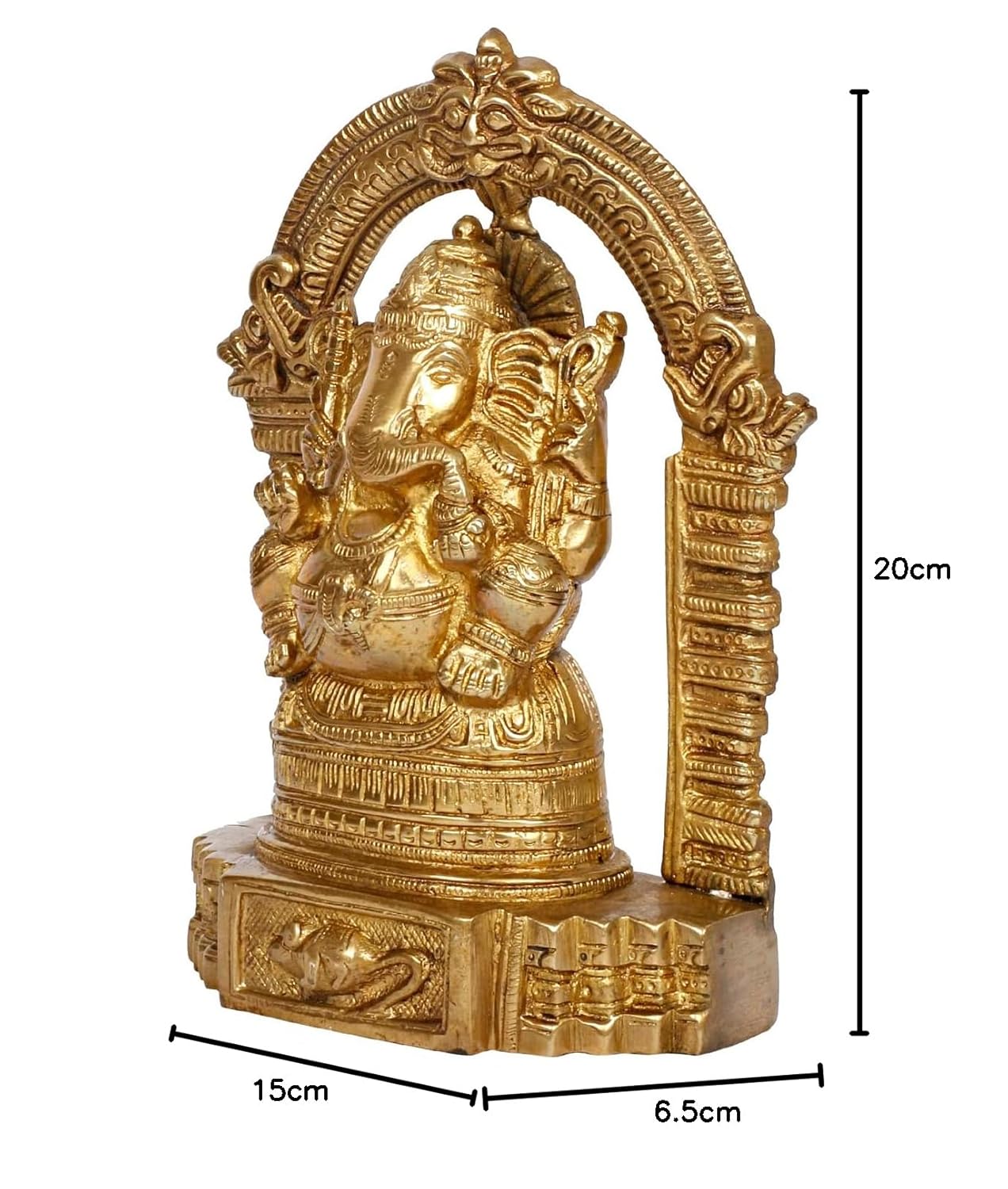 Brass Ganesh Bhagwan Idol Ganesha Statue Ganpati Murti for Home Entrance Decor Diwali Puja Gift Height 8 Inch. - SvarupArt