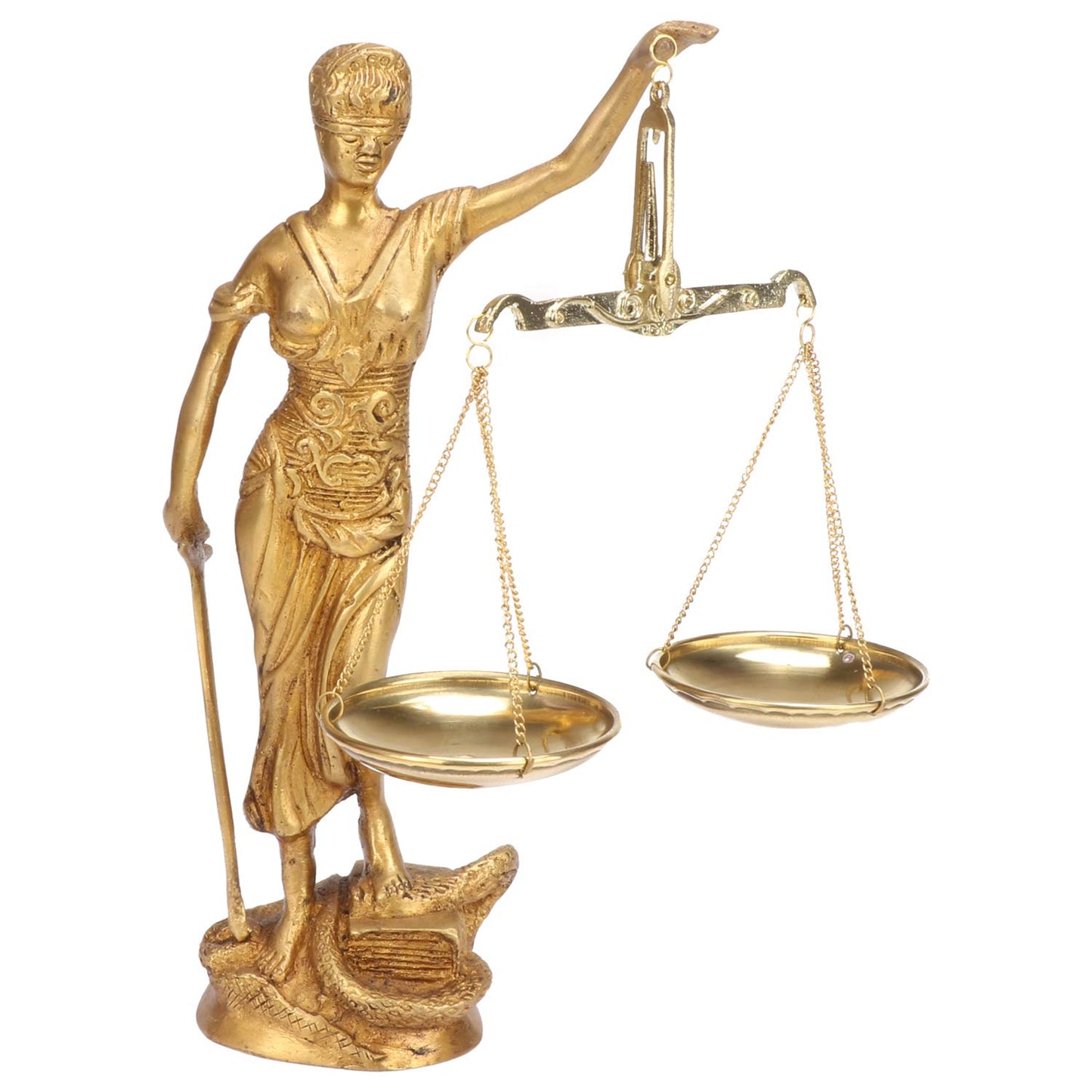 Brass Justice Lady Law and Equality Blind Folded Idol Nyay Murti For Office Home Decor Height 9.5 Inch - SvarupArt