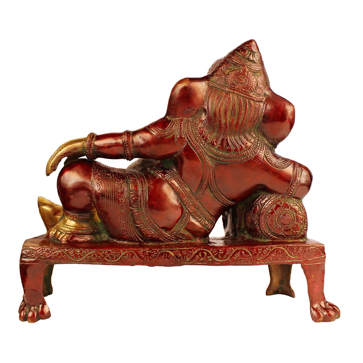 Brass Ganesha Idol for Home Decoration Ganpati Statue Murti for Gift Height 10 Inch Weight 7 Kg Color Brown - SvarupArt