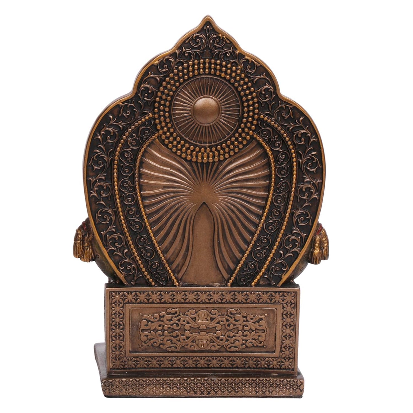 7-Inch Kuber Statue With A Beautifully Ornate Backdrop - SvarupArt