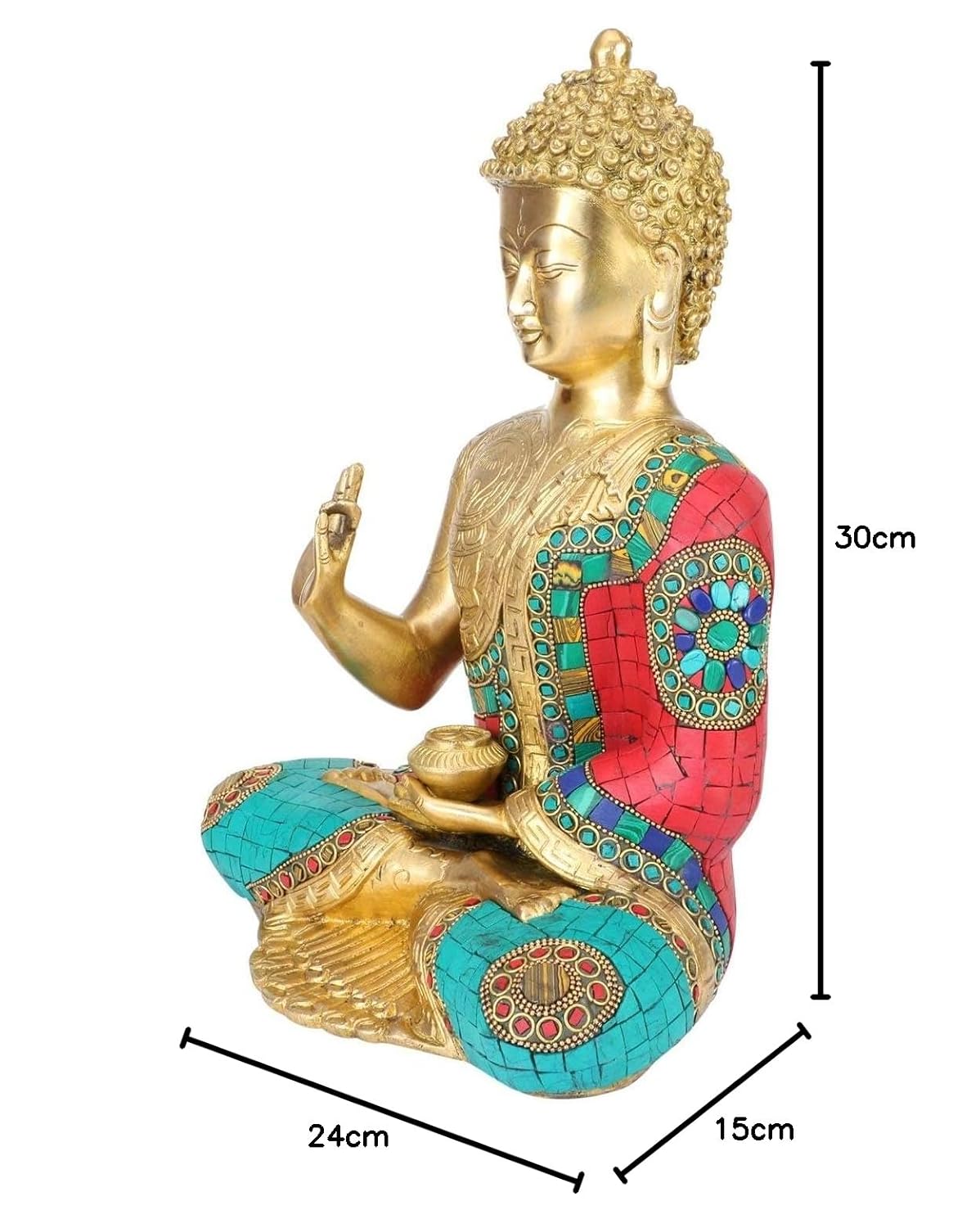 Brass Gautam Buddha Idol Tibet Buddha Buddhist Buddhism Decorative Figurines Murti for Height 12 Inch Weight 6 Kg Mul... - SvarupArt