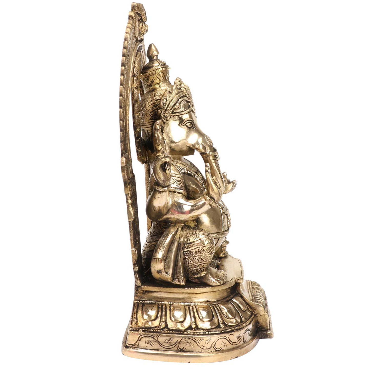 Big Brass Ganesha Elephant Murti God Ganesha Vinayak Ganpati Sitting Idol Bhagwan Entrance Home Décor 12 Inch - SvarupArt