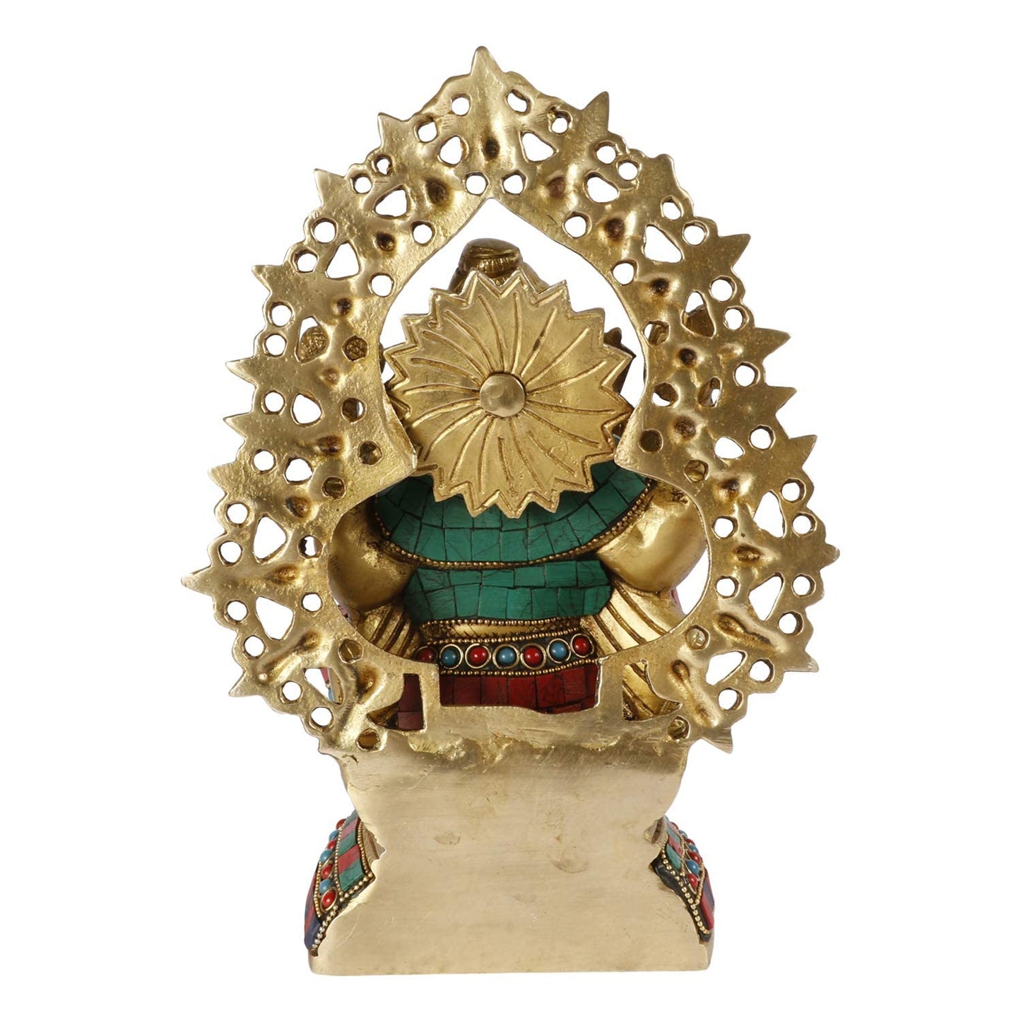 Brass Ganesha Idol for Home Decoration Ganpati Statue Murti for Gift Height 10 Inch Weight 3.6 Kg Color Multicolor - SvarupArt