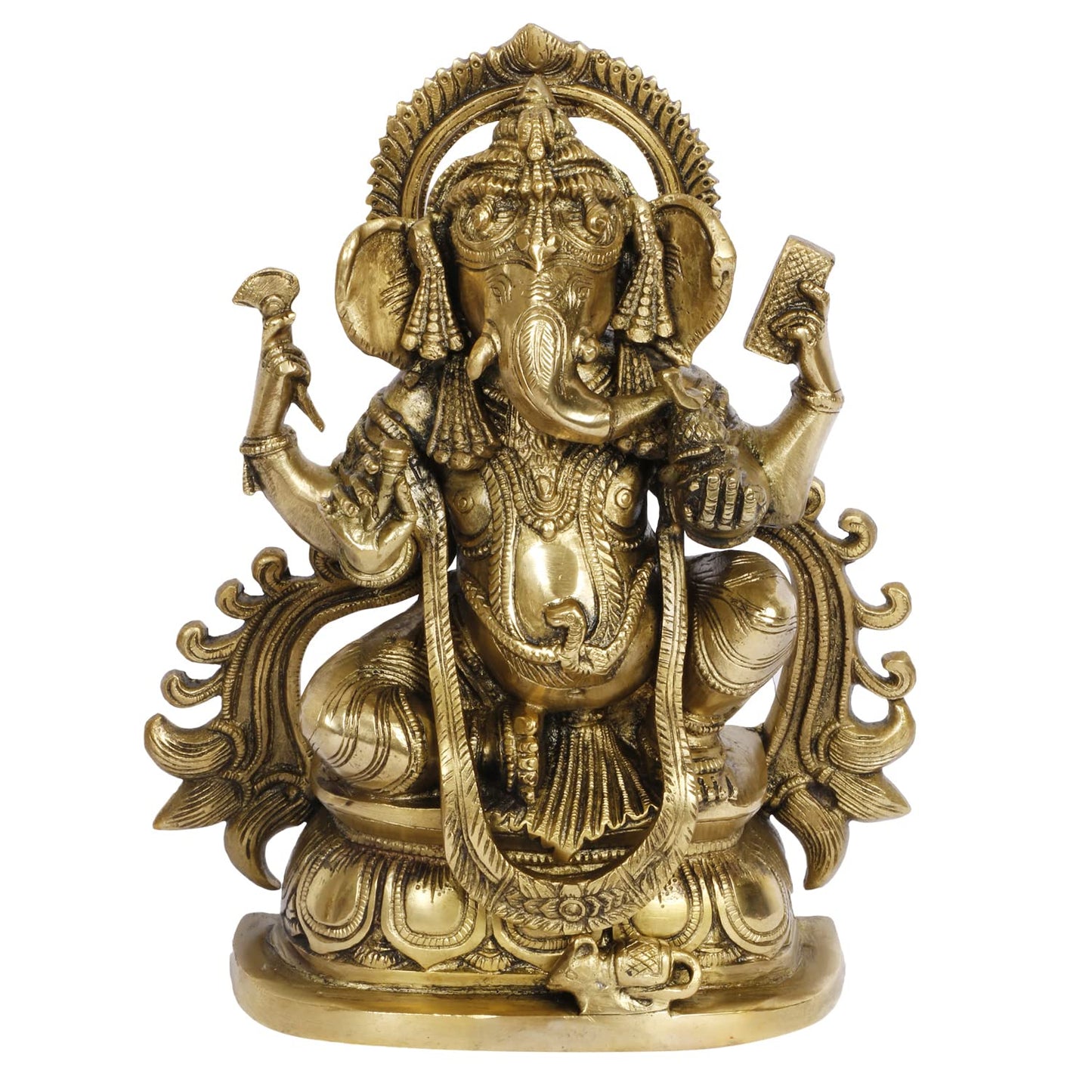 Brass Ganesh Bhagwan Idol Ganesha Statue Ganpati Murti for Home Entrance Decor Diwali Gift Ganesha with Large Ear - SvarupArt
