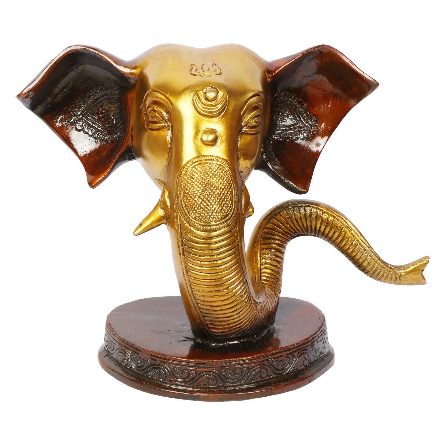 Brass Ganesha Idol for Home Decoration Ganpati Statue Murti for Gift Height 6 Inch Weight 2.6 Kg Color Brown - SvarupArt