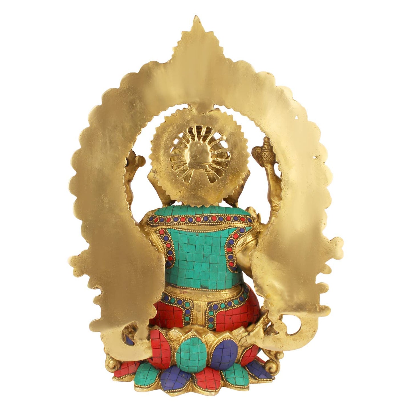 Brass Ganesha Idol for Home Decoration Ganpati Statue Murti for Gift Height 15 Inch Weight 9 Kg Color Multicolor - SvarupArt