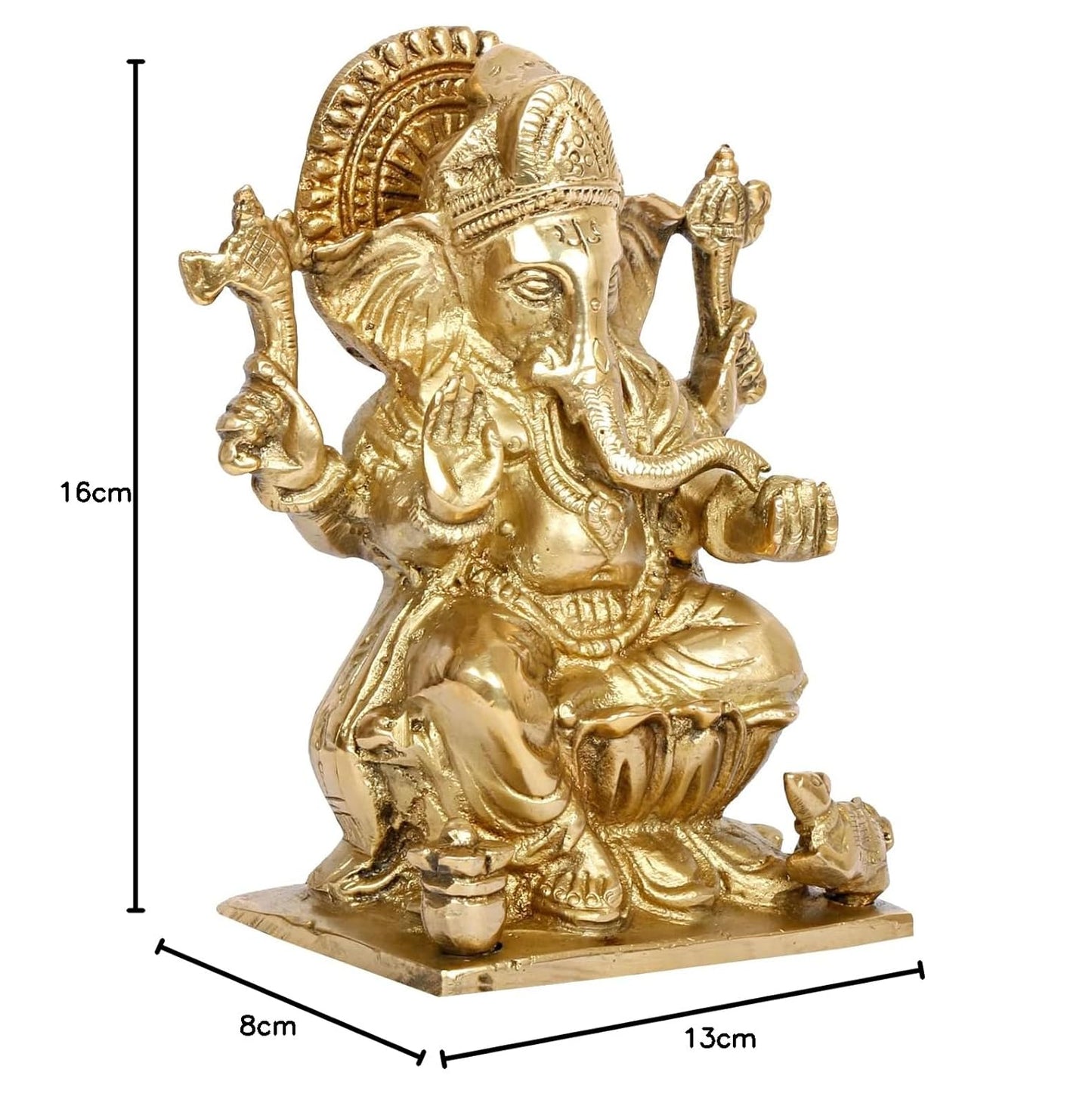 Brass Ganesh Bhagwan Idol Ganesha Statue Ganpati Murti for Home Entrance Decor Diwali Gift Height 6.25 Inch - SvarupArt