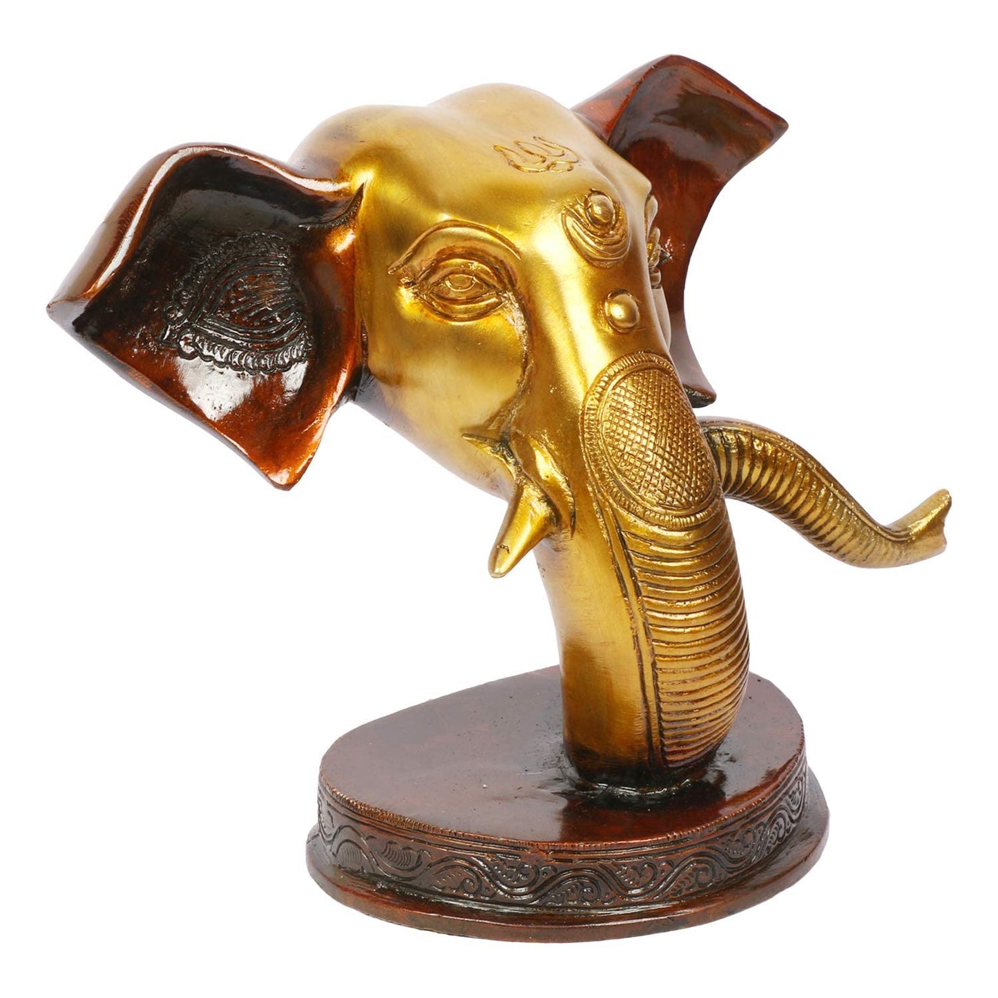 Brass Ganesha Idol for Home Decoration Ganpati Statue Murti for Gift Height 6 Inch Weight 2.6 Kg Color Brown - SvarupArt