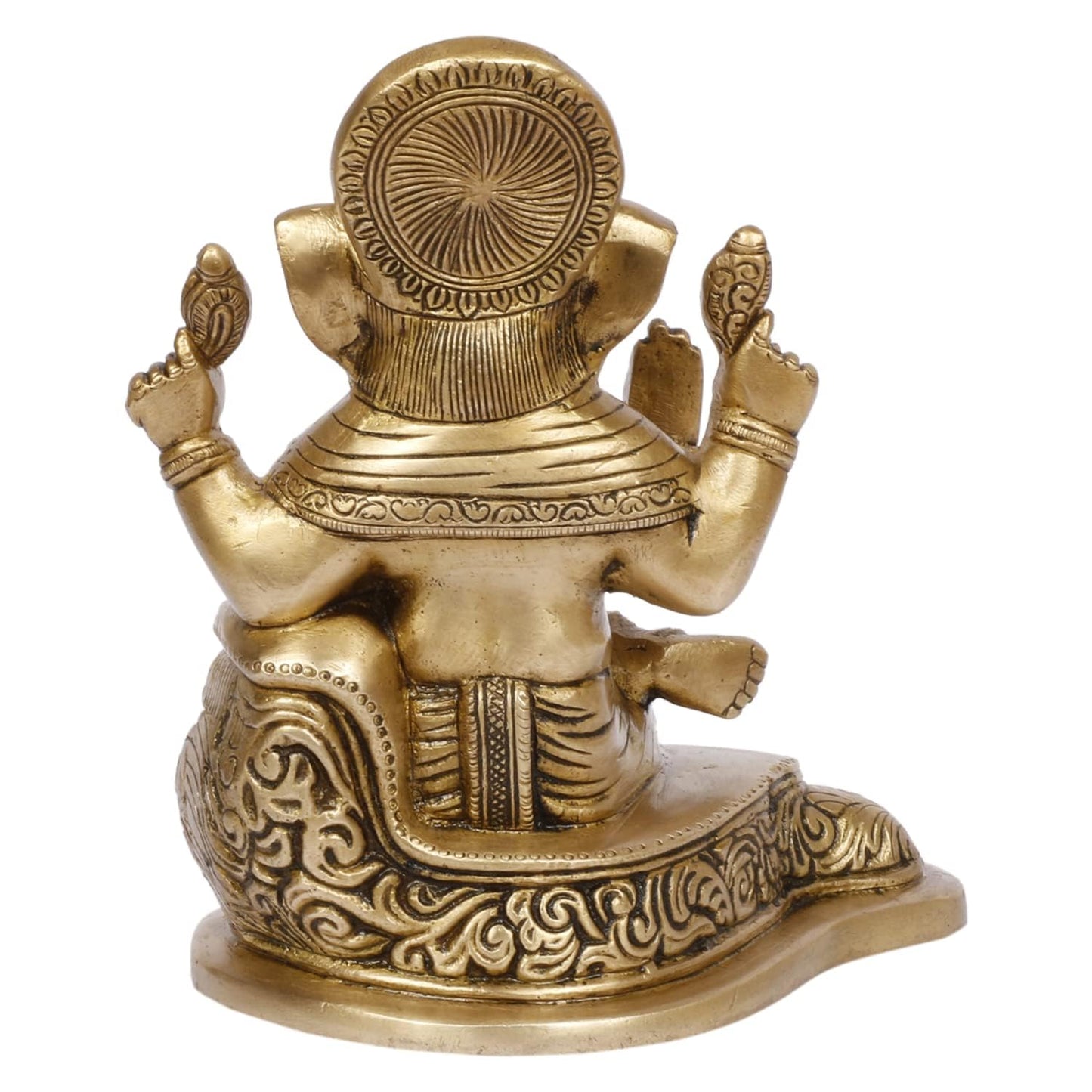 Brass Mangalkari Ganesha Statue Idol Ganesh Murti Home Decor for Puja Height 7 Inch. - SvarupArt