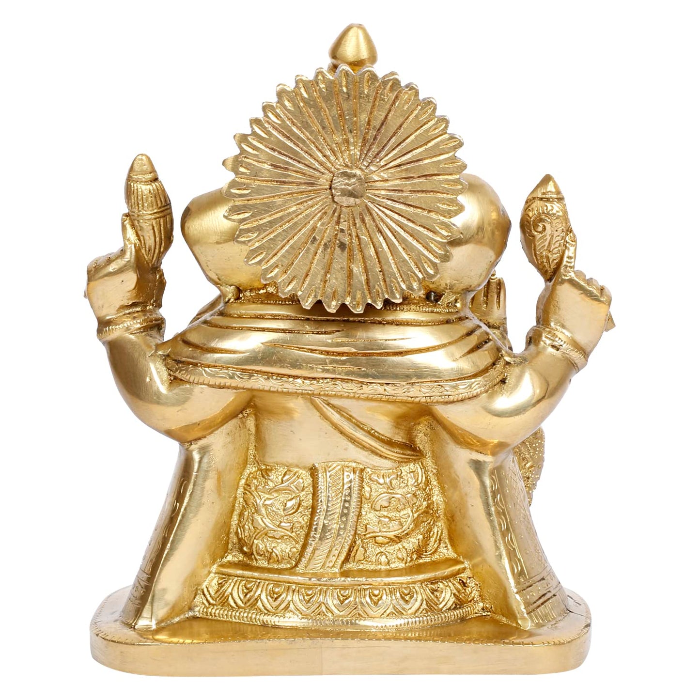 Brass Ganesh Bhagwan Idol Ganesha Statue Ganpati Murti for Home Entrance Decor Diwali Gift 7 Inch - SvarupArt