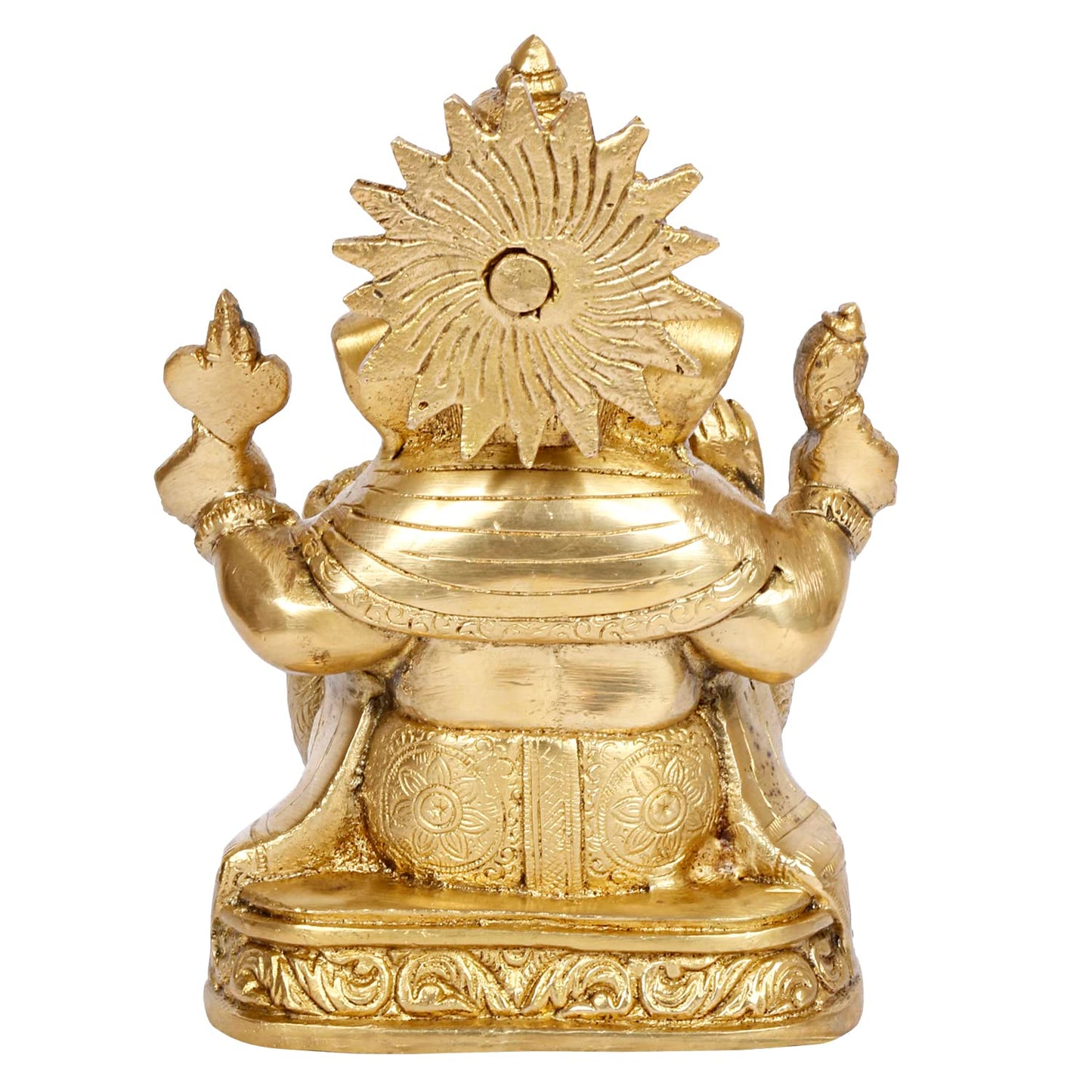 Brass Ganesh Bhagwan Idol Ganesha Statue Ganpati Murti for Home Entrance Decor Diwali Gift Height 6.5 Inch - SvarupArt