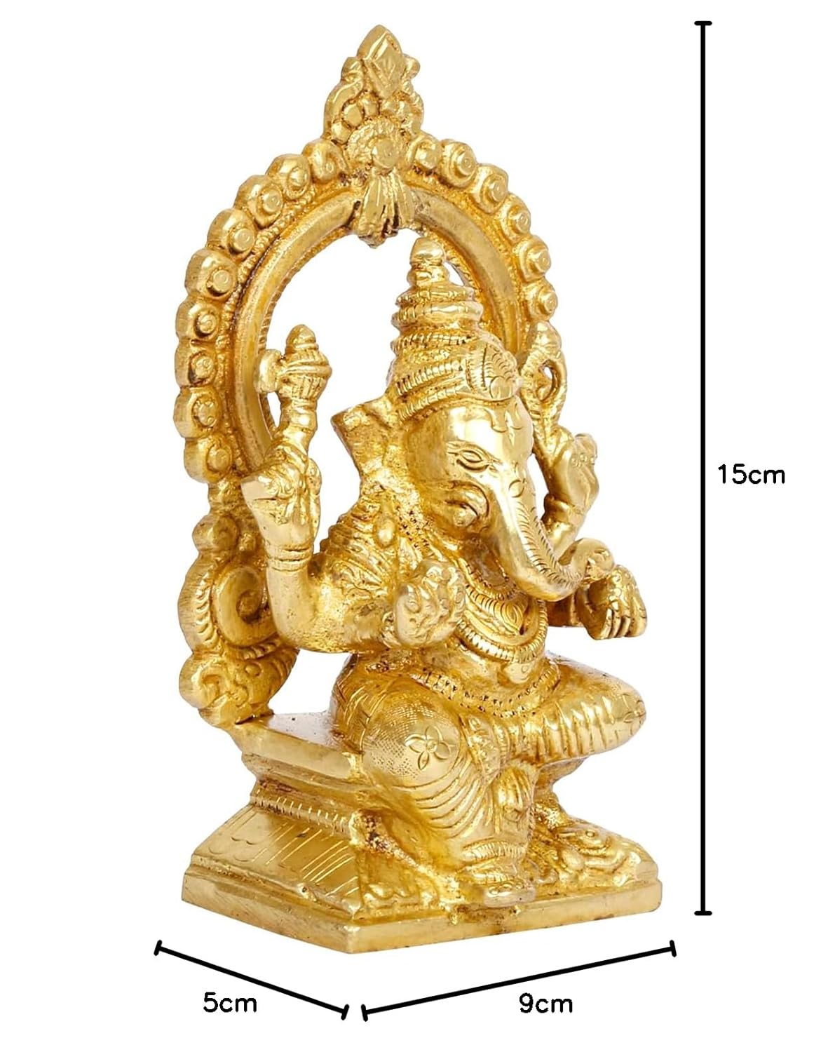 Brass Sitting Ganesha Idol Ganesha Statue Ganpati Murti for Home Entrance Decor Height 6 Inch. - SvarupArt