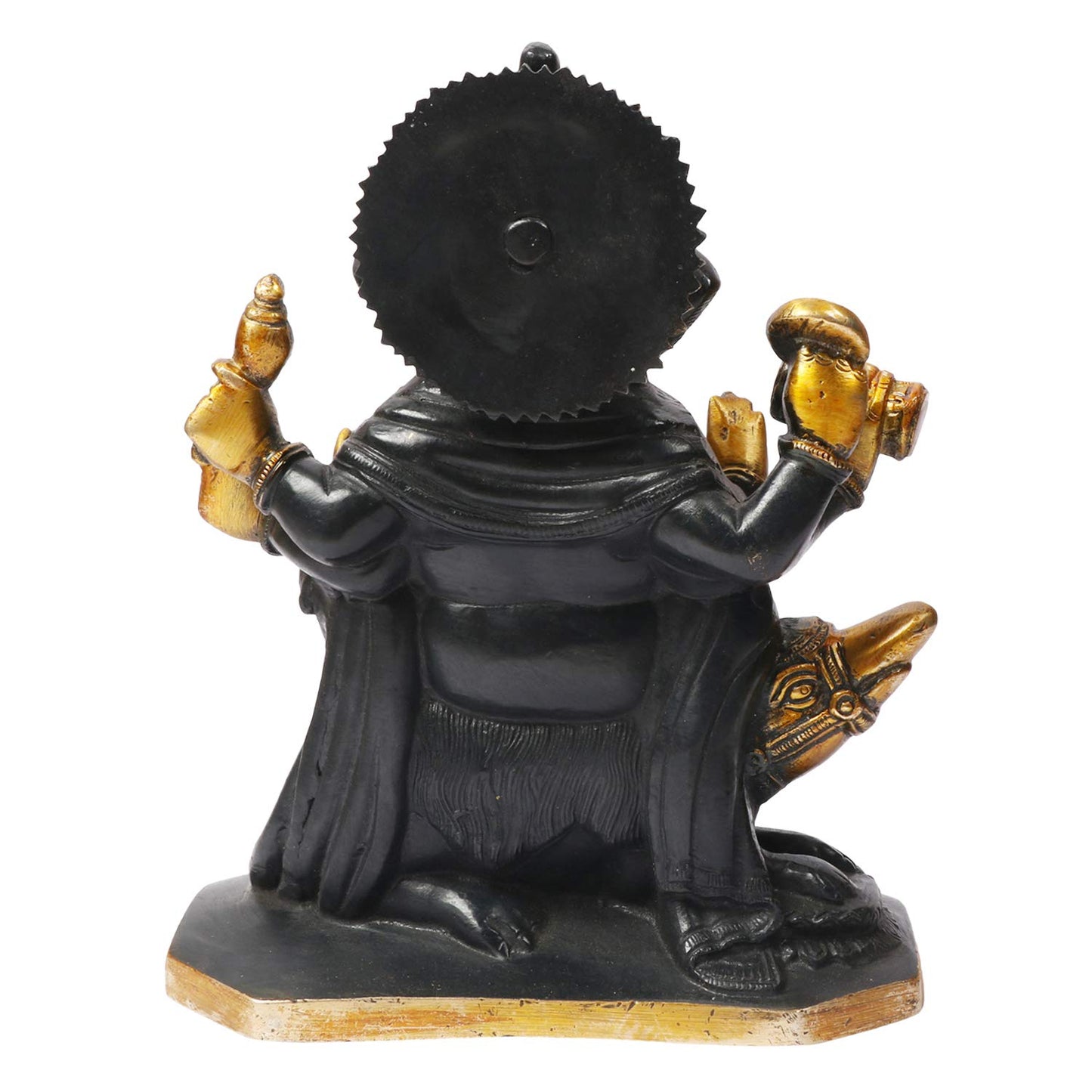 Brass Ganesha Idol for Home Decoration Ganpati Statue Murti for Gift Height 8 Inch Weight 2.7 Kg Color Black - SvarupArt