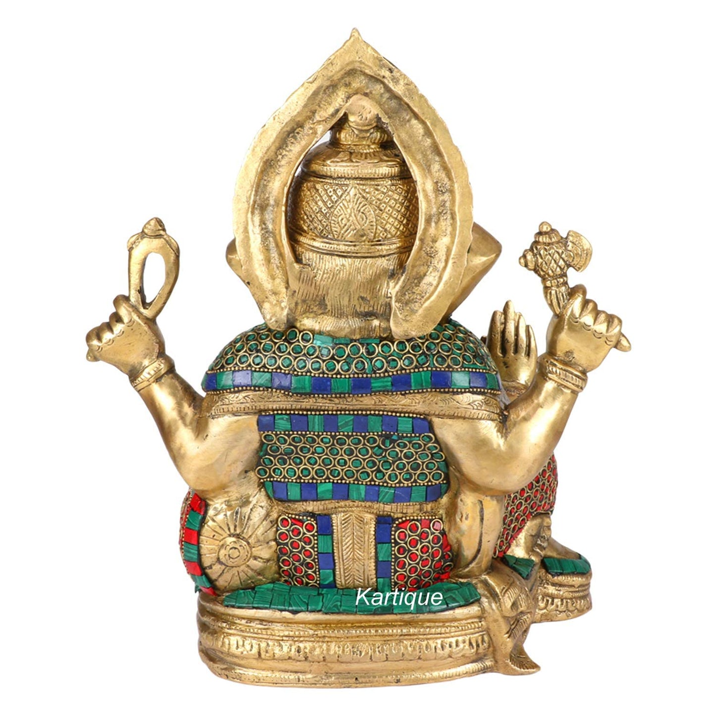 Brass Ganesha Ganesh Idol for Home Decor Ganpati Statue Murti for Gift Height 13 Inch - SvarupArt