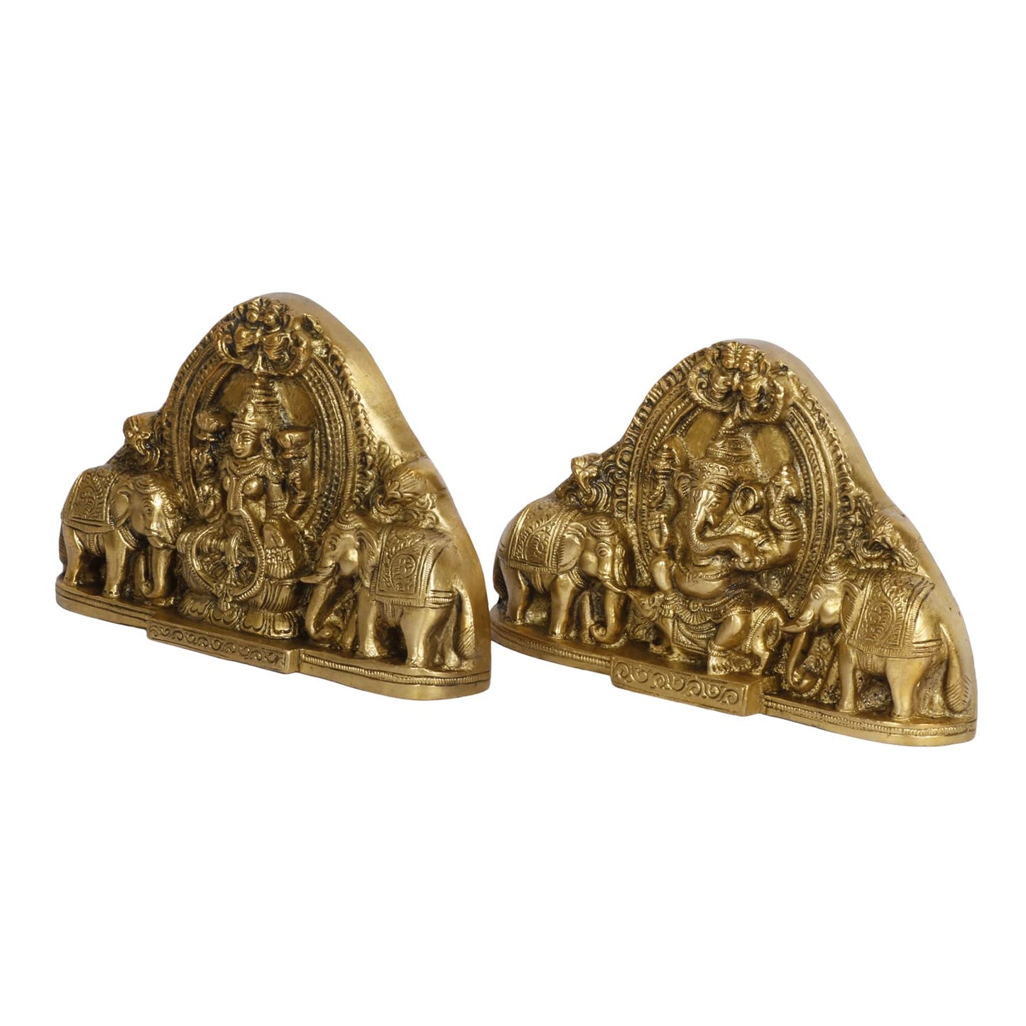 Brass Laxmi Ganesh Idol Set Bhagwan Ganpati Murti Metal Statue Sitting Laxmi Ji for Home Office Decor Pooja Good Luck - SvarupArt