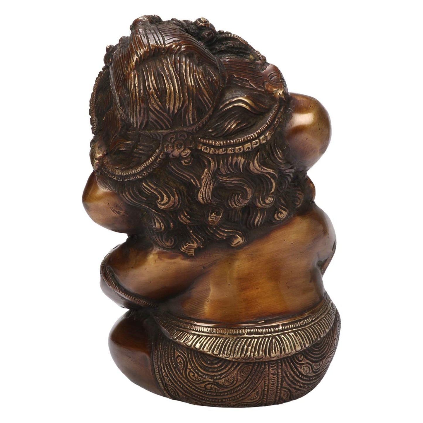 Brass Ganesha Idol for Home Decoration Ganpati Statue Murti for Gift Height 8.5 Inch Weight 5.2 Kg Color Bronze - SvarupArt