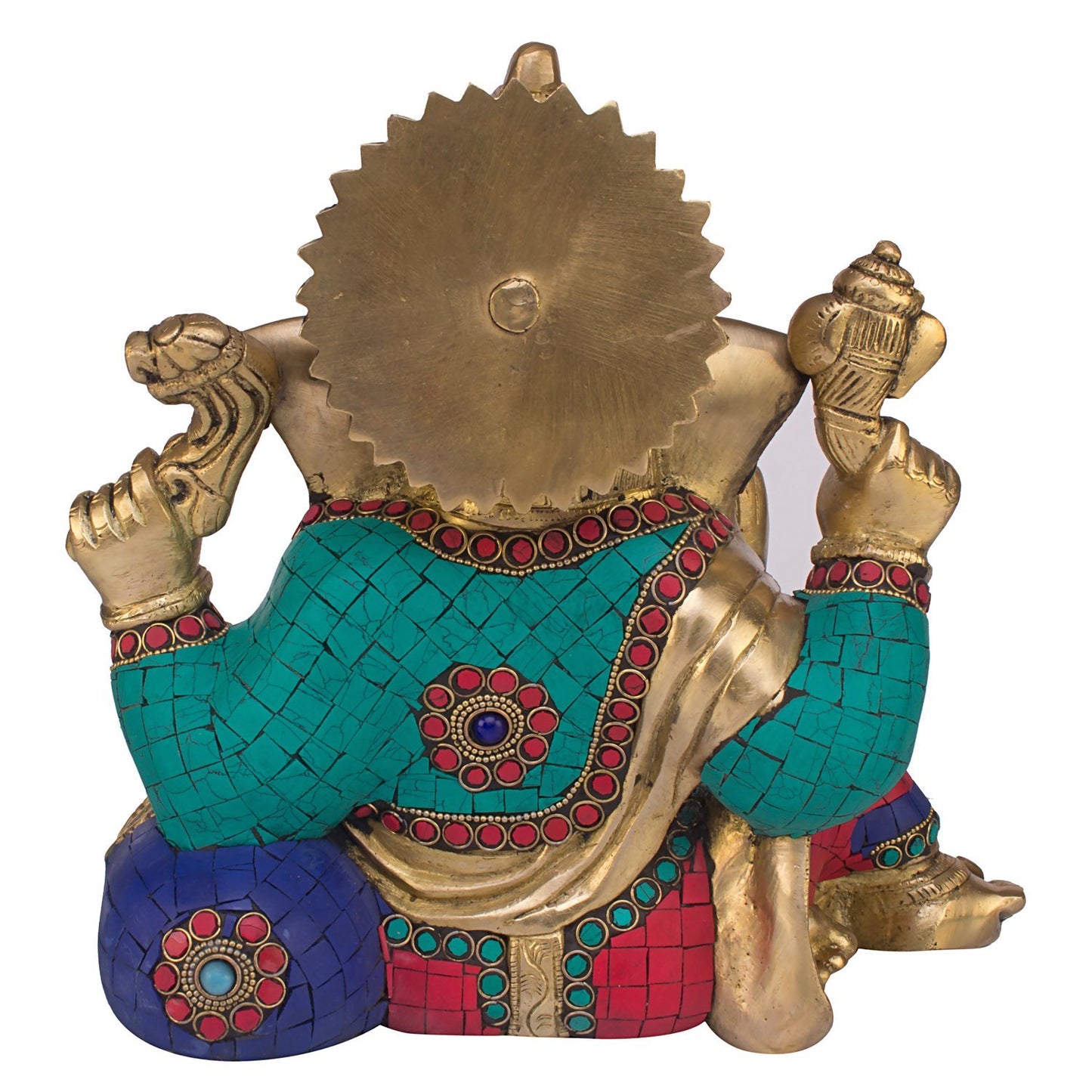 Brass Ganesha Idol for Home Decoration Ganpati Statue Murti for Gift Height 9.4 Inch Weight 6.5 Kg Color Multicolor - SvarupArt