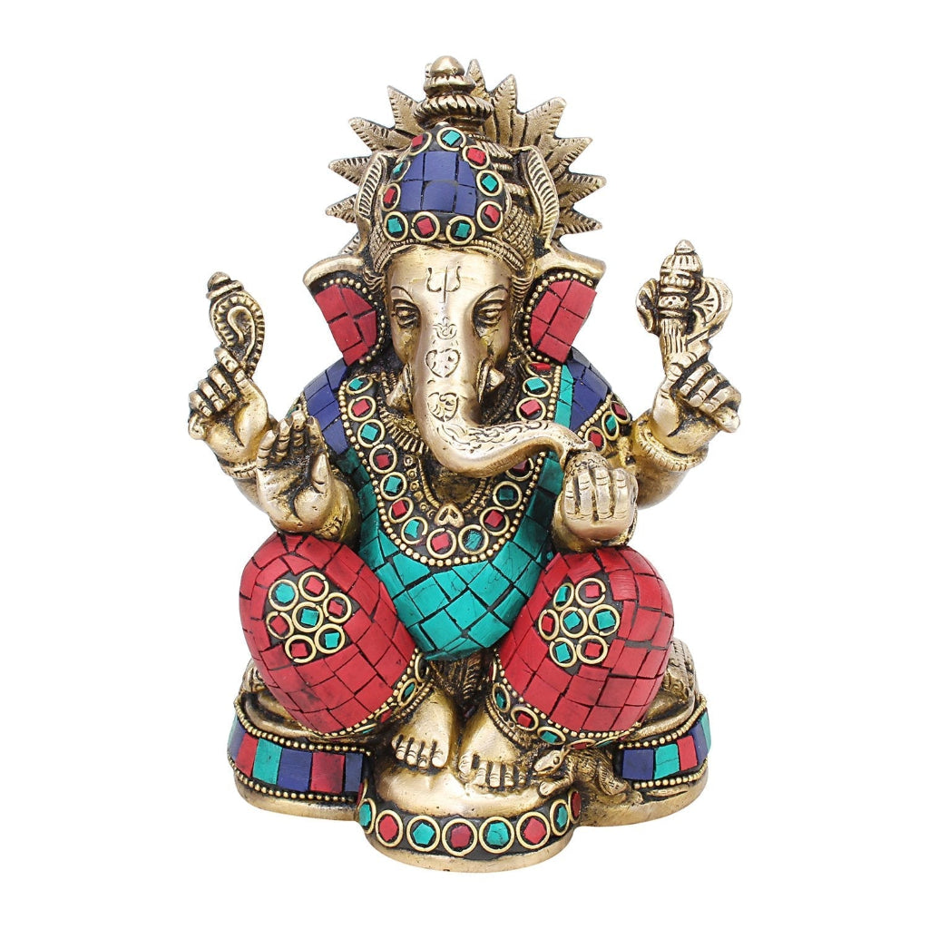 Multicolor Brass Ganesha