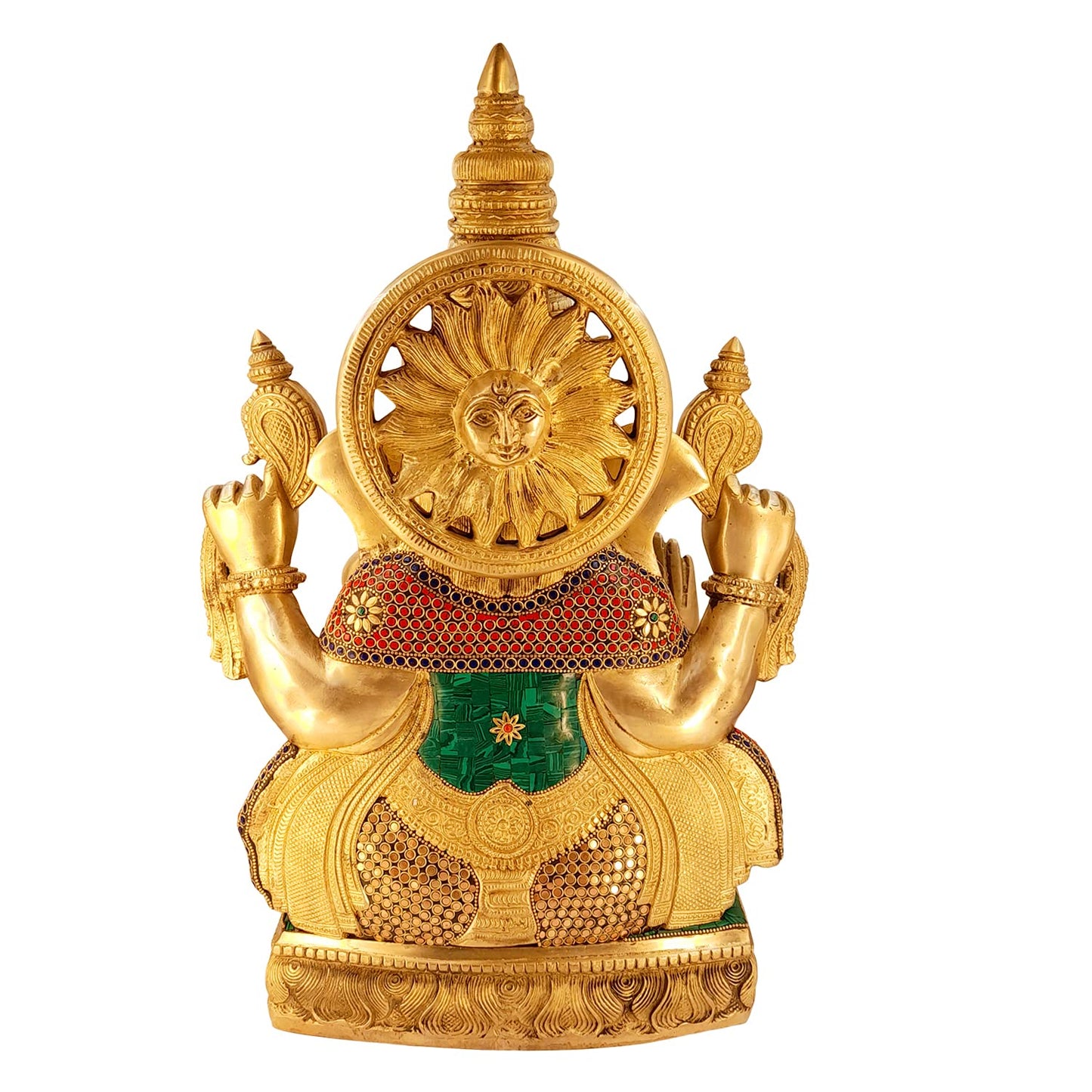 Brass Ganesha Idol for Home Decoration Ganpati Statue Murti for Gift Height 20 Inch Weight 23 Kg Color Multicolor - SvarupArt
