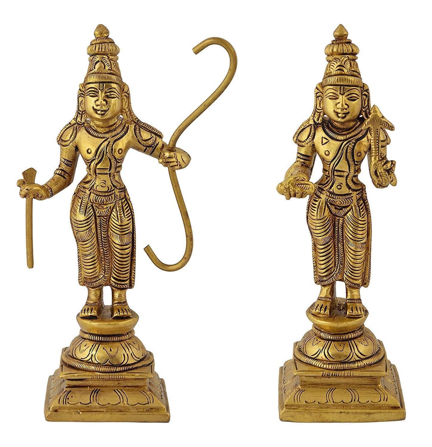 Brass Dashavatara Dasavatharam of Lord Vishnu Statues Ten Incarnations Avatars Idol Murti for Mandir Puja Temple - SvarupArt