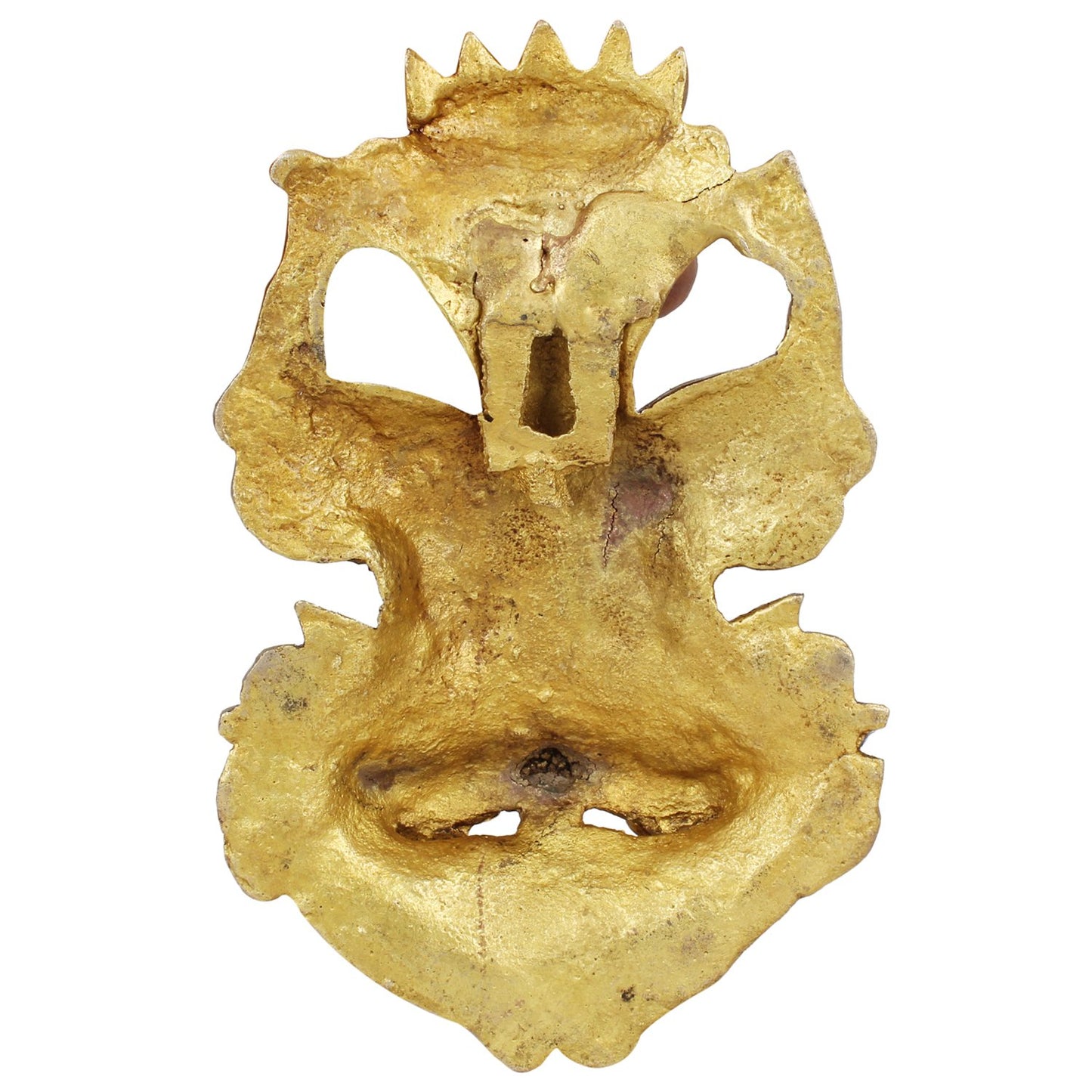 Brass Yali Face Kirtimukha Wall Hanging Mask With Ganesha top Sculpture Evil Eye Protector Home Decor 6 Inch - SvarupArt