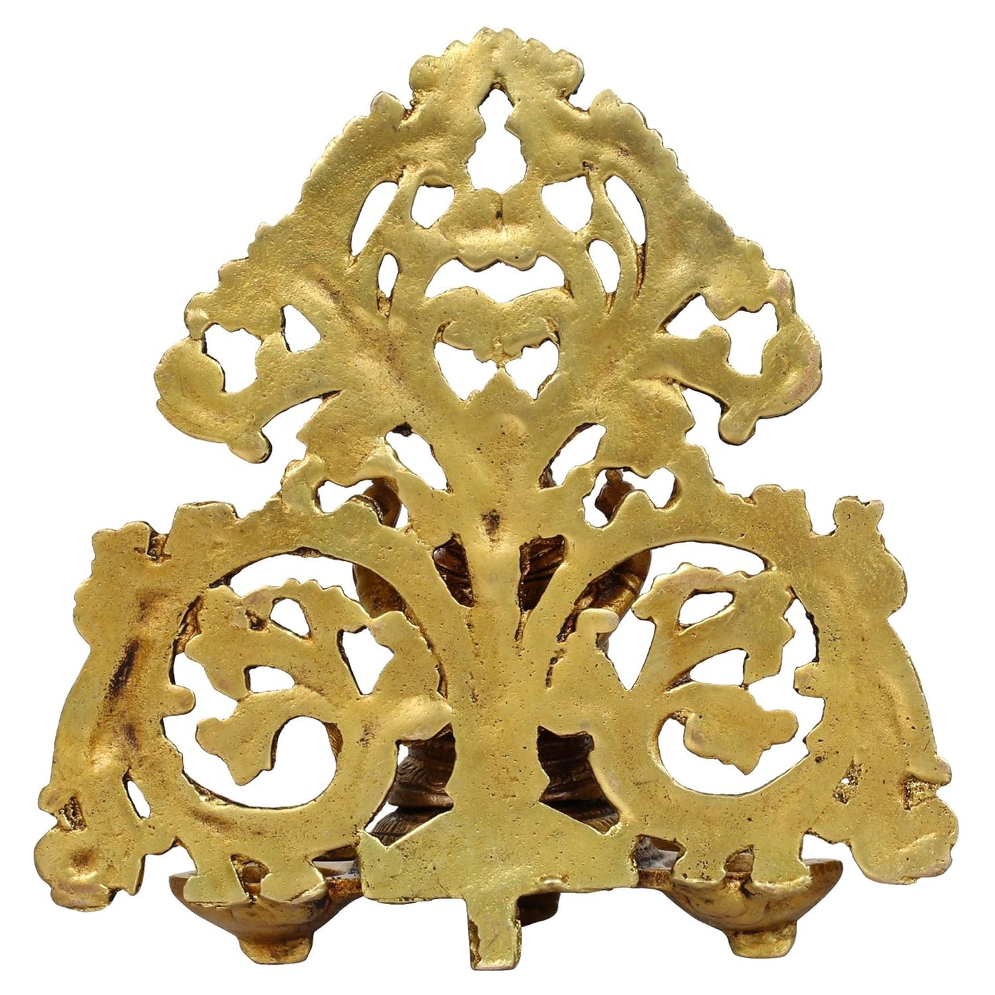 Brass Ganesha 5 Wicks Diya Wall Hanging Diya Lord Ganesh Oil Lamp Deepak Showpiece Decor Gift Diwali 6.5 Inch - SvarupArt