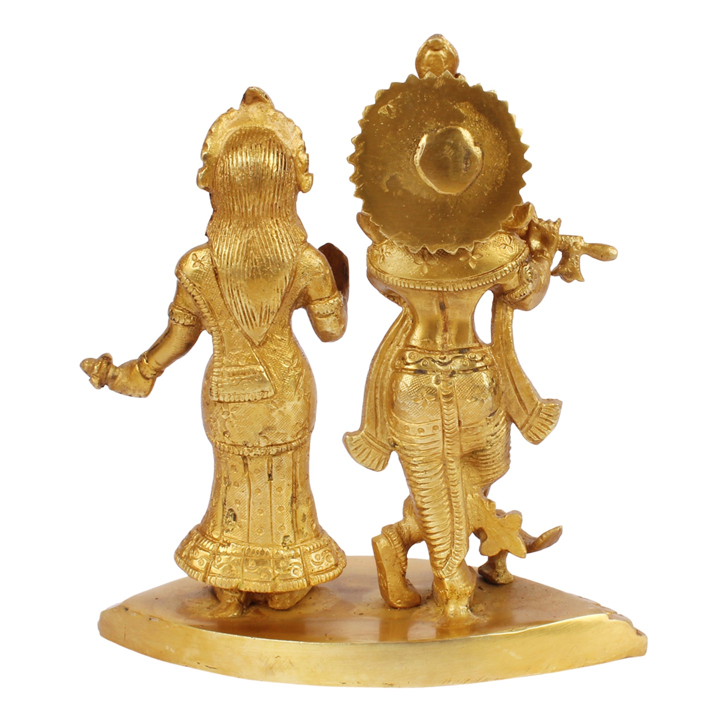 Brass Radha Krishna Idol in Gold Color Height 7 Inch - SvarupArt