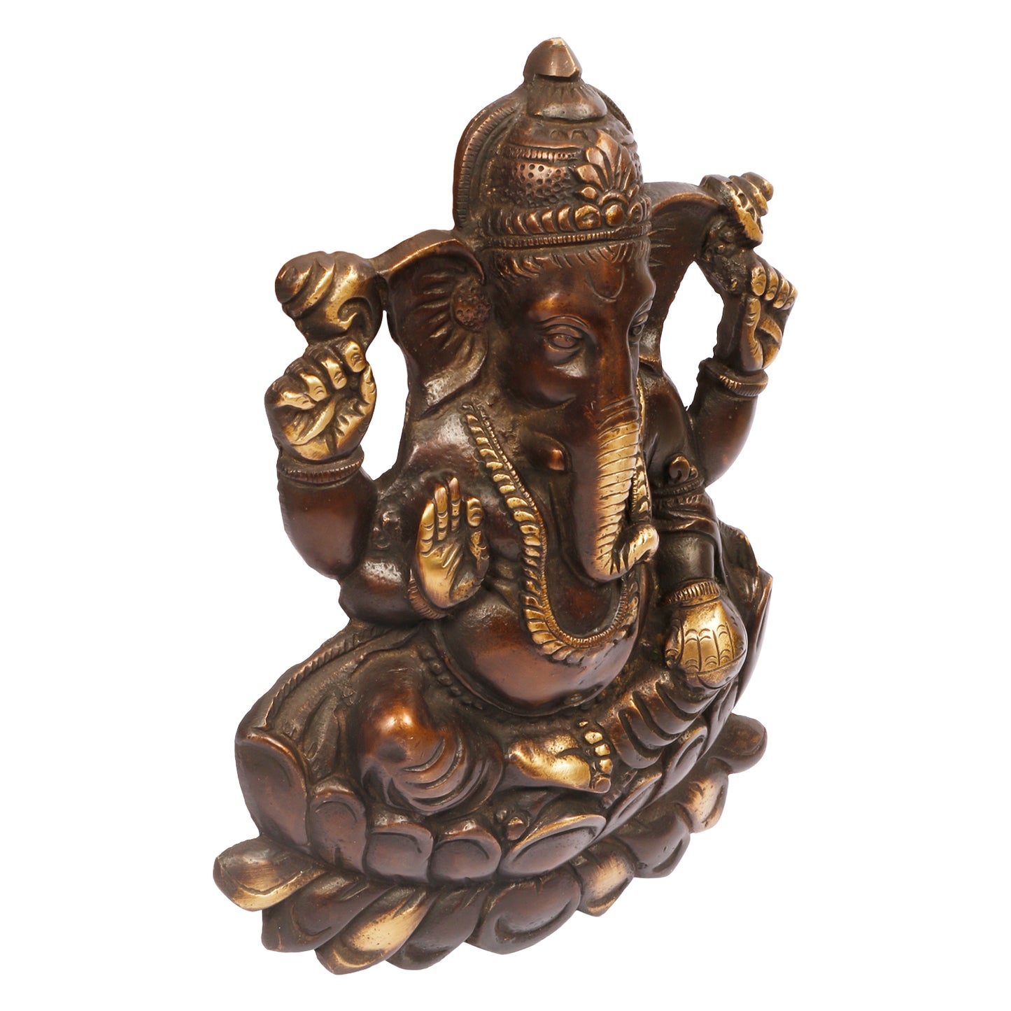 Brass Wall Hanging Ganesha Idol In Multicolor Height 6.5 Inch Weight 1.7 Kg - SvarupArt