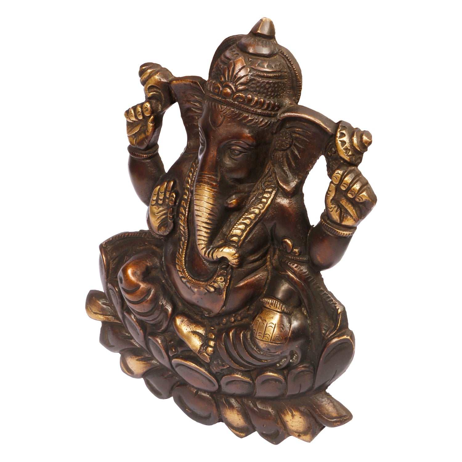 Brass Wall Hanging Ganesha Idol In Multicolor Height 6.5 Inch Weight 1.7 Kg - SvarupArt