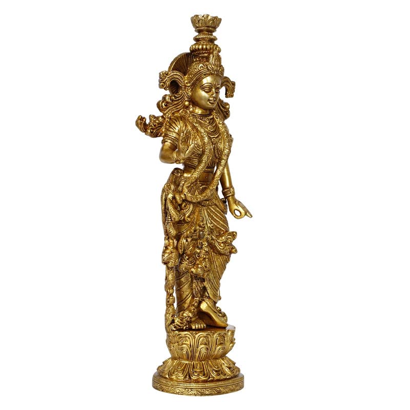 Brass Radha Ido In Gold Color Height 14 Inch - SvarupArt