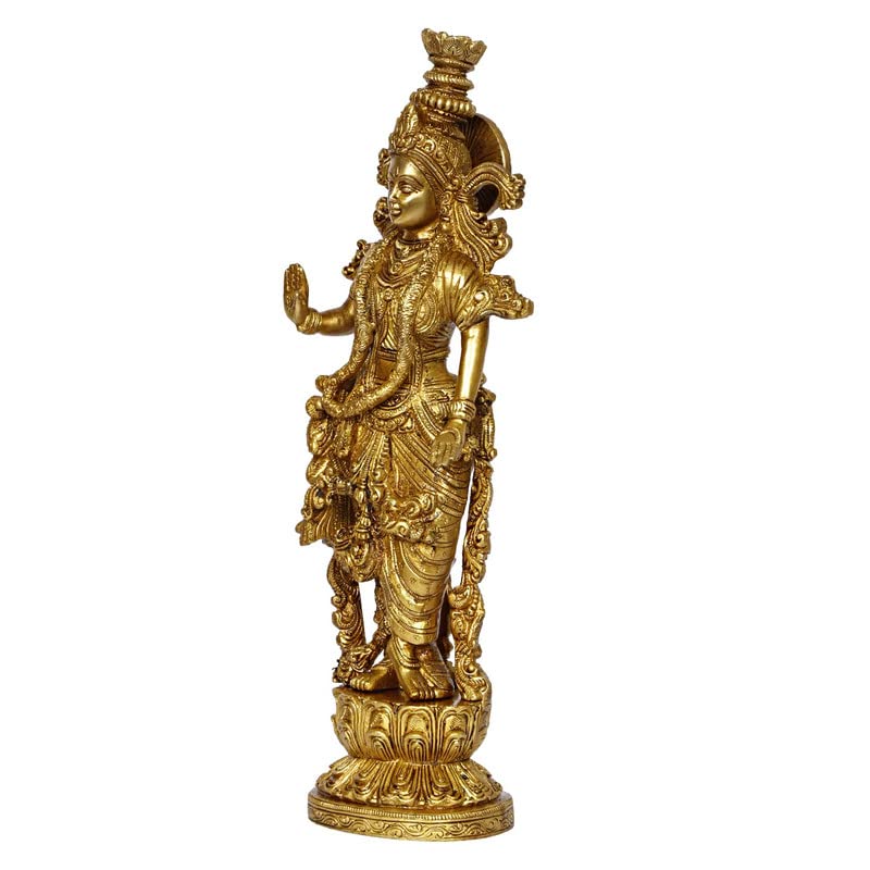 Brass Radha Ido In Gold Color Height 14 Inch - SvarupArt