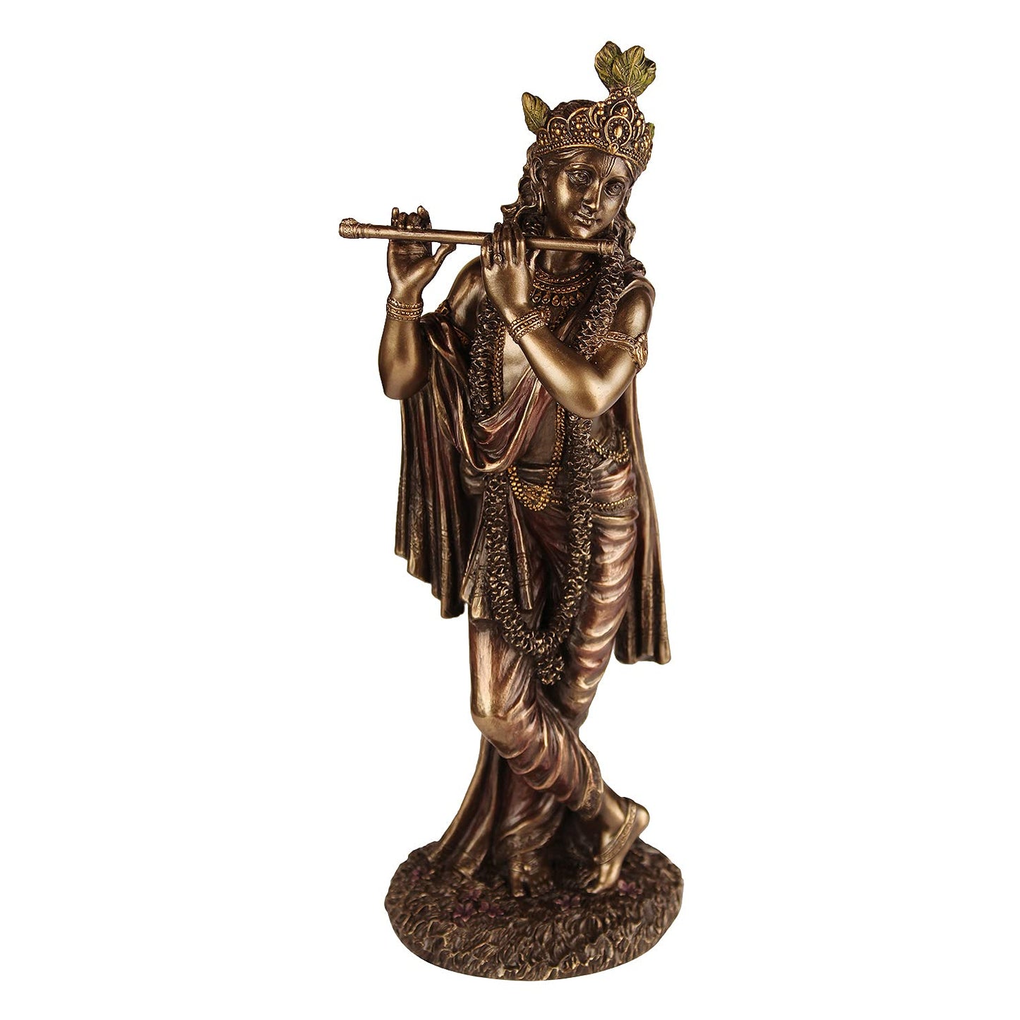 Resin Krishna Idol Playing Flute in Multicolor Height 10 Inch - SvarupArt