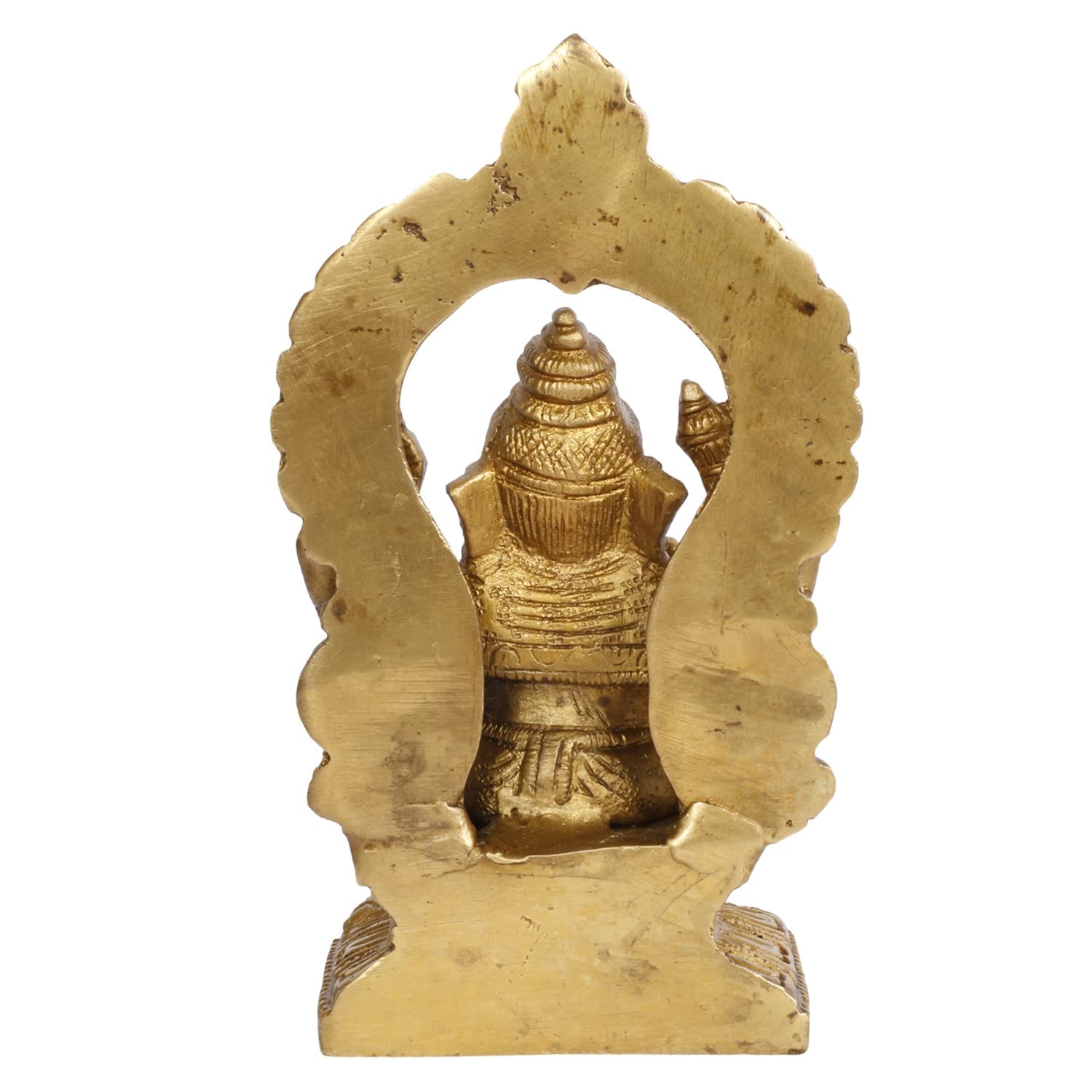 Brass Abstract Ganesha Idol In Gold Color Height 4.5 Inch Weight 0.85 Kg - SvarupArt