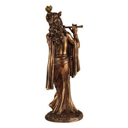 Resin Krishna Idol Playing Flute in Multicolor Height 10 Inch - SvarupArt