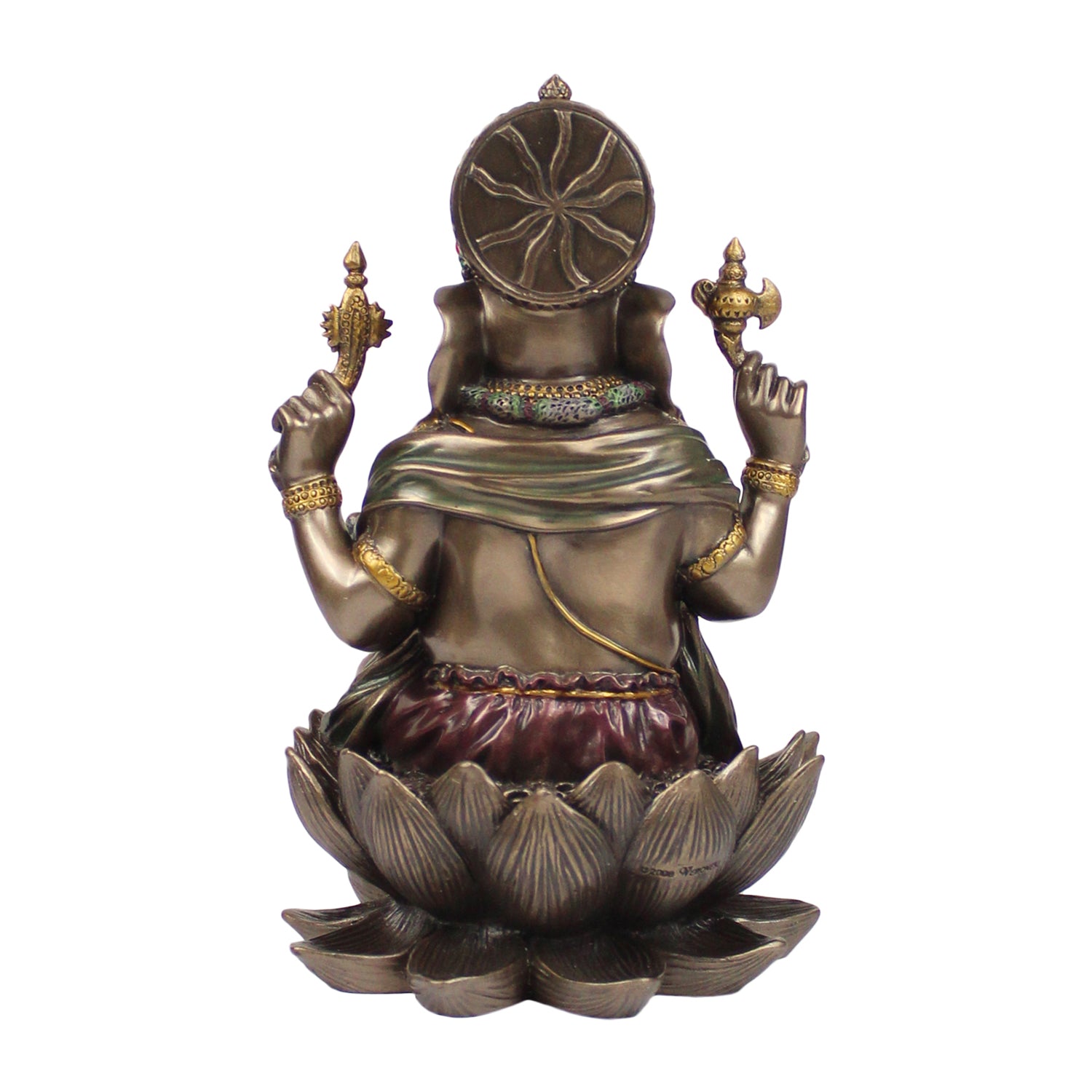 Resin Sitting Ganesha Idol Mangalkari Ganpati Murti In Multicolor Height 7.Inch - SvarupArt