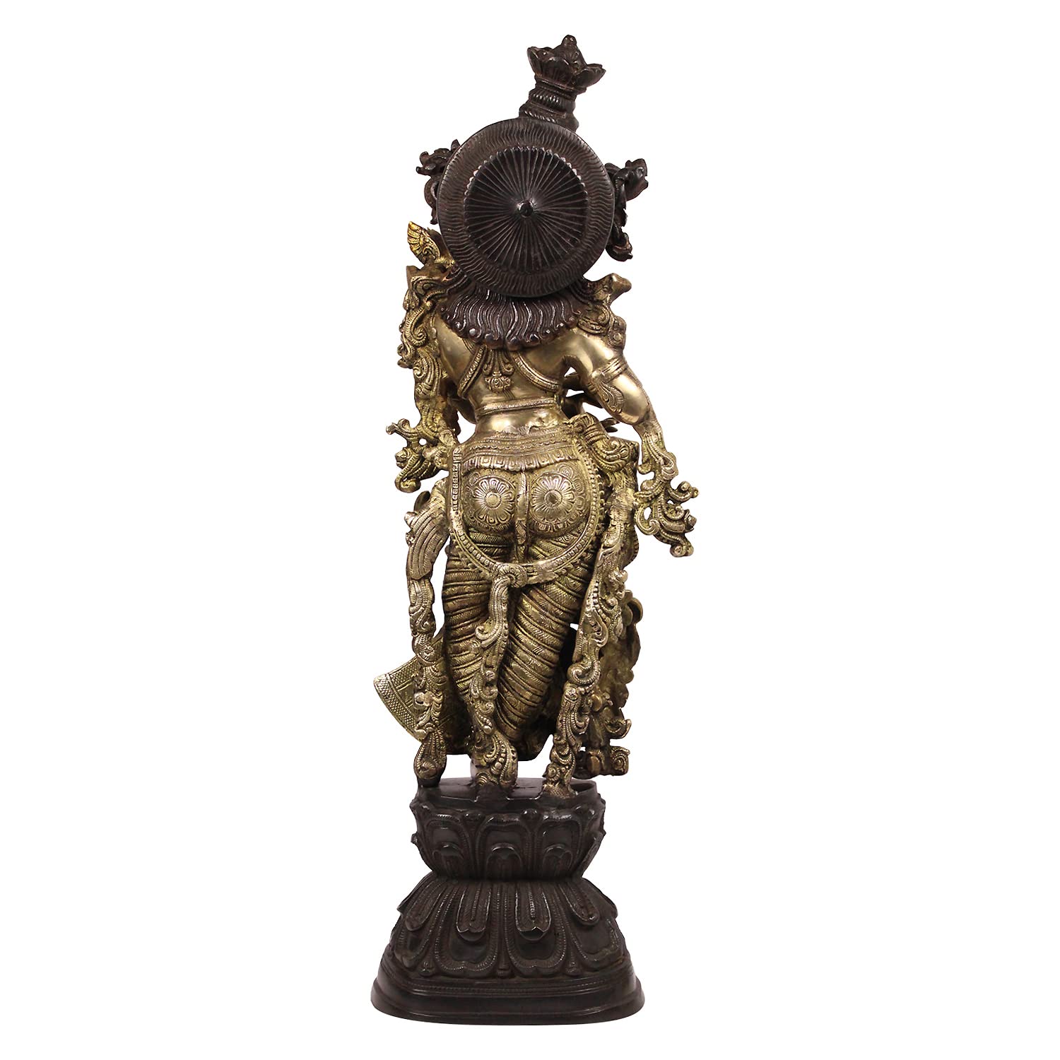 Brass Radha Murti in Multicolor Height 29 Inch - SvarupArt