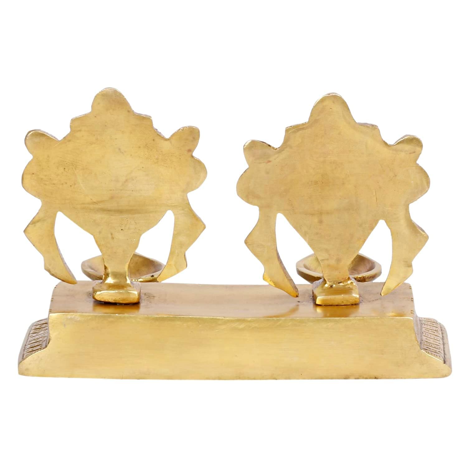 4.25 Inch Brass Shankh Chakra Diya: Gold Color Color - SvarupArt