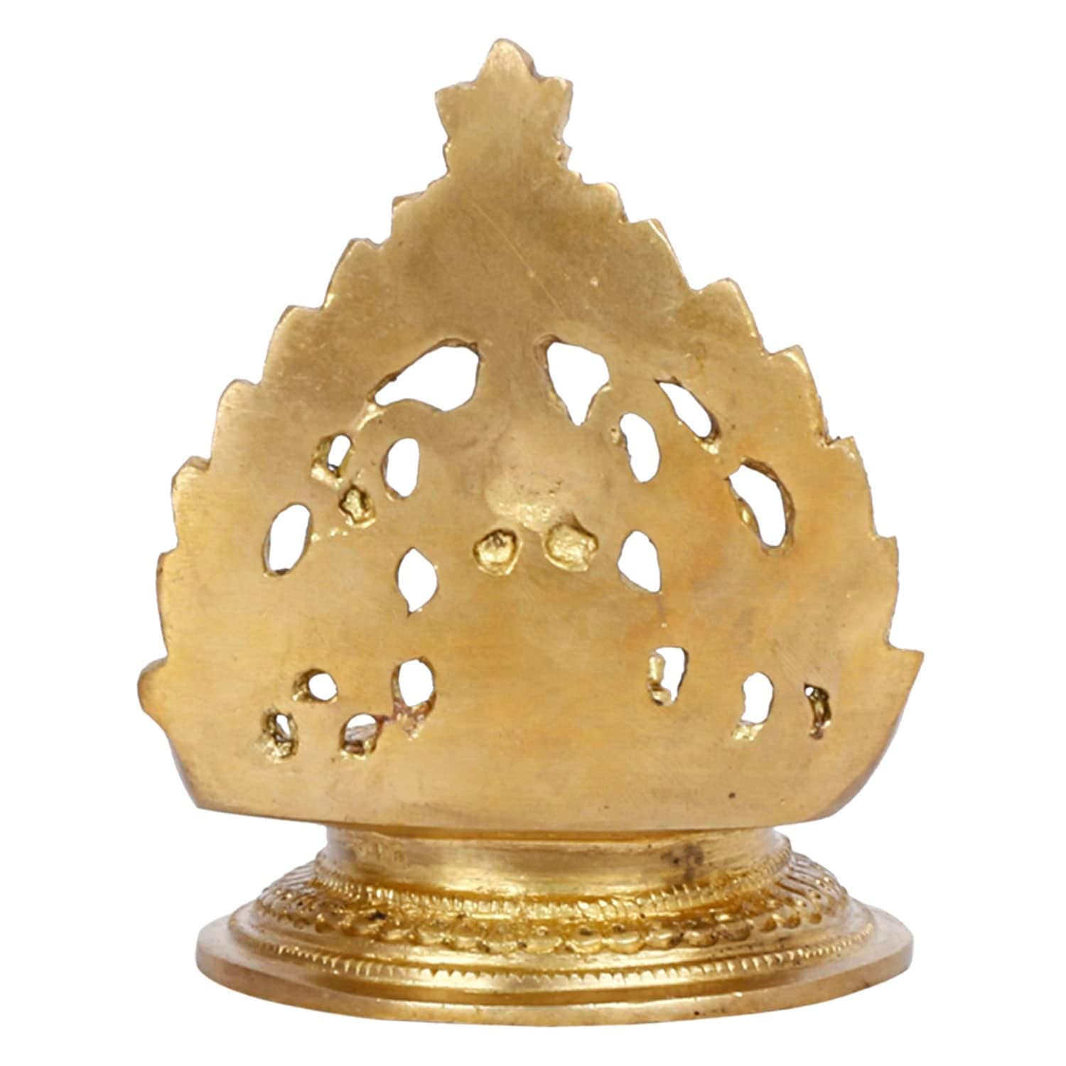 4 Inch Gold Color Brass Gajlaxmi Diya: A beautiful piece for religious and decorative use - SvarupArt