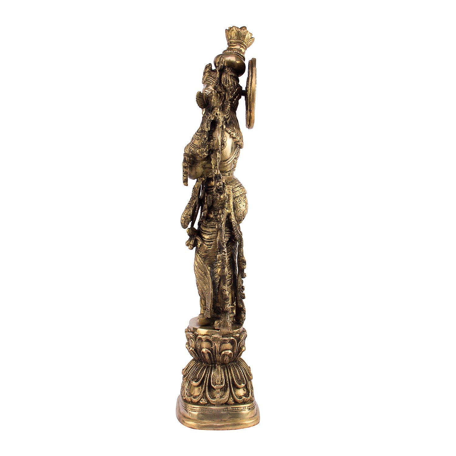 Brass Radha Krishna Idol in Gold Color Height 29 Inch - SvarupArt