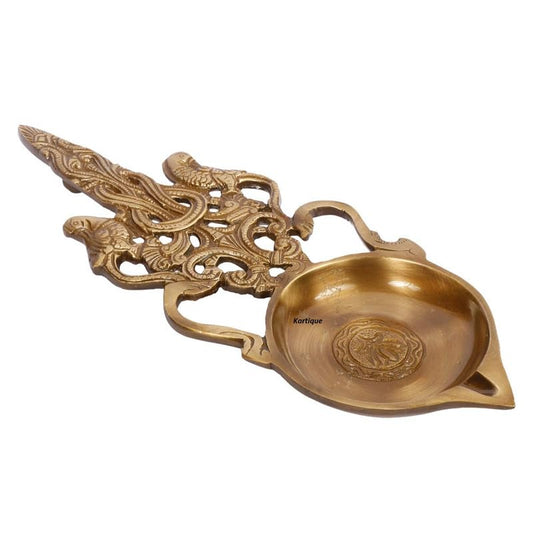 11 Inch Brass Dhoop Diya: Incense Burner, Oil Lamp, Tealight Holder for Diwali, Temple & Home - SvarupArt