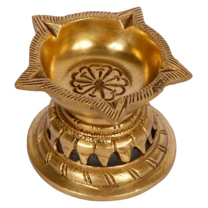 Brass Large Size Oil Lamp Diya: Perfect for Temple Aarti - SvarupArt